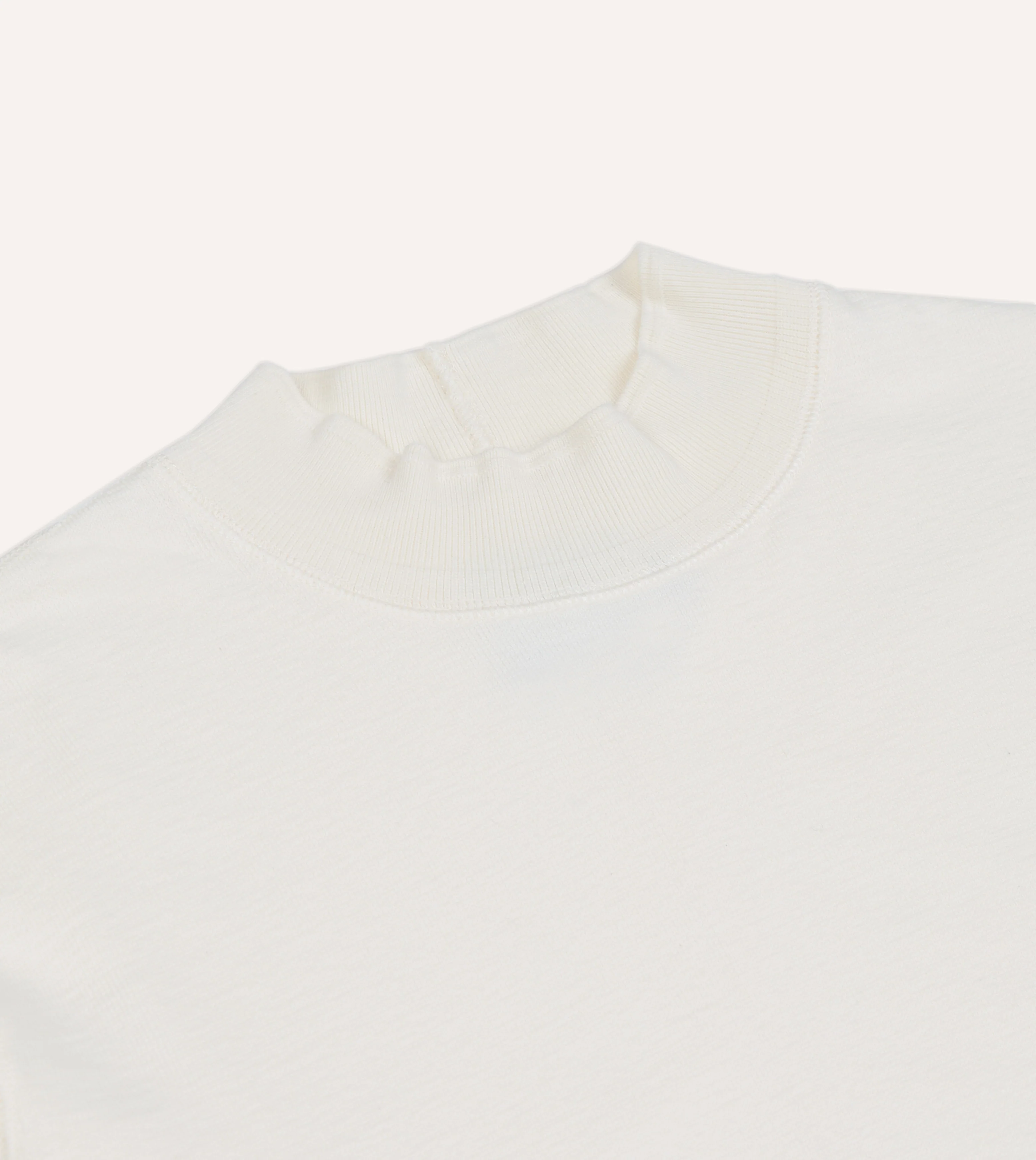 Antique White Cotton Long-Sleeve Mock Neck Hiking T-Shirt - Image 3