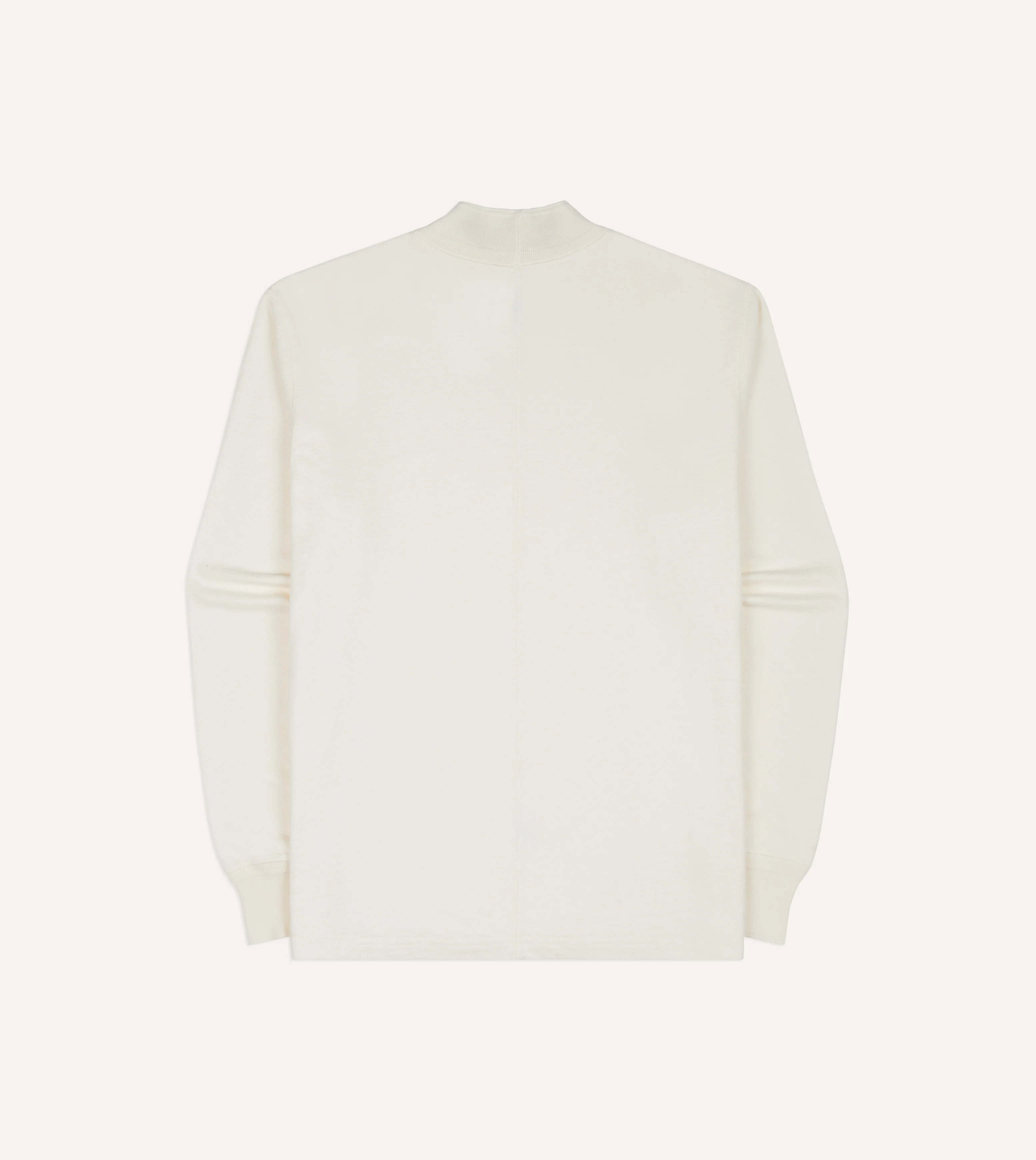 Antique White Cotton Long-Sleeve Mock Neck Hiking T-Shirt - Image 5