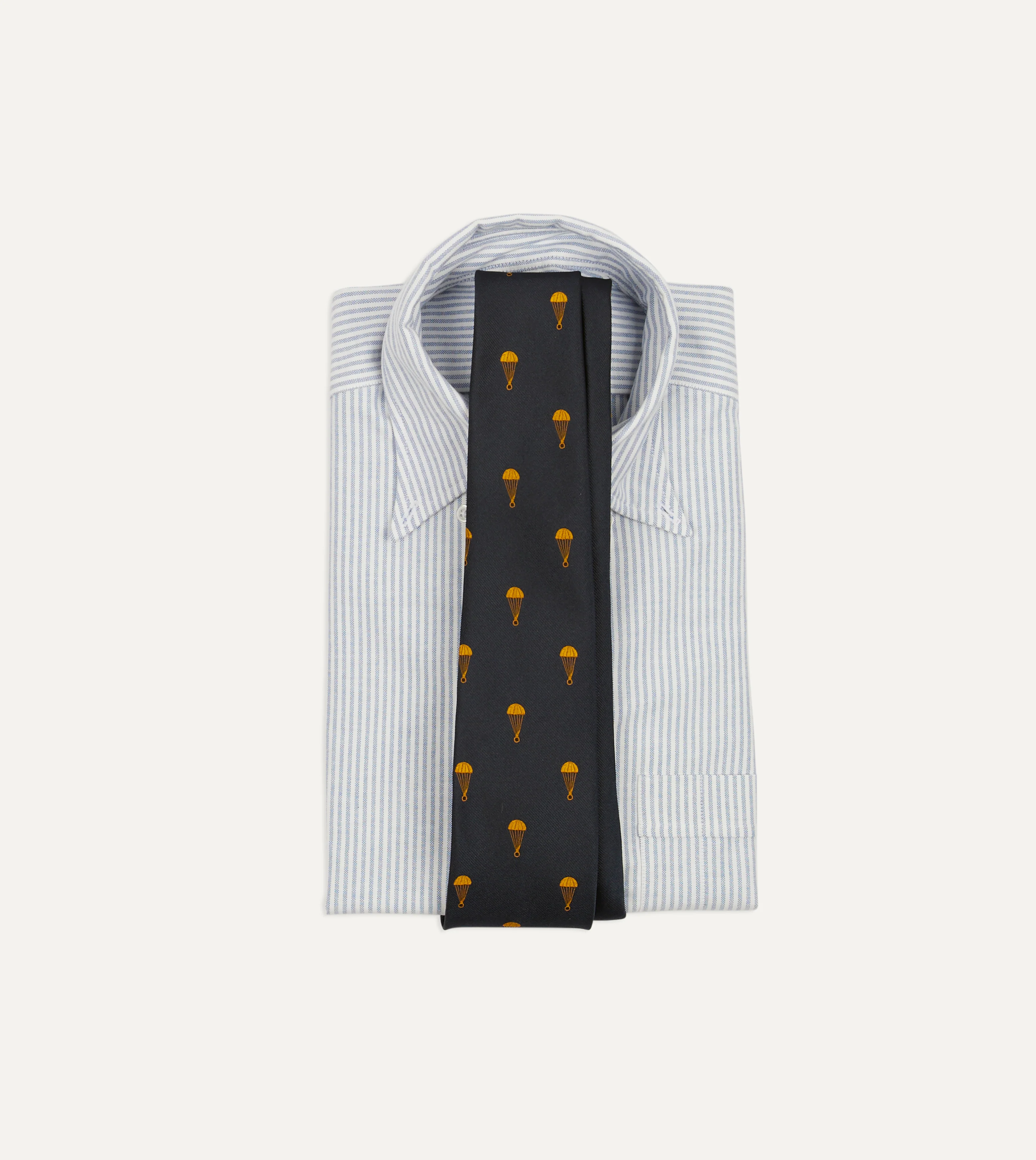 Black and Gold Parachute Motif Silk Tipped Tie - Image 2