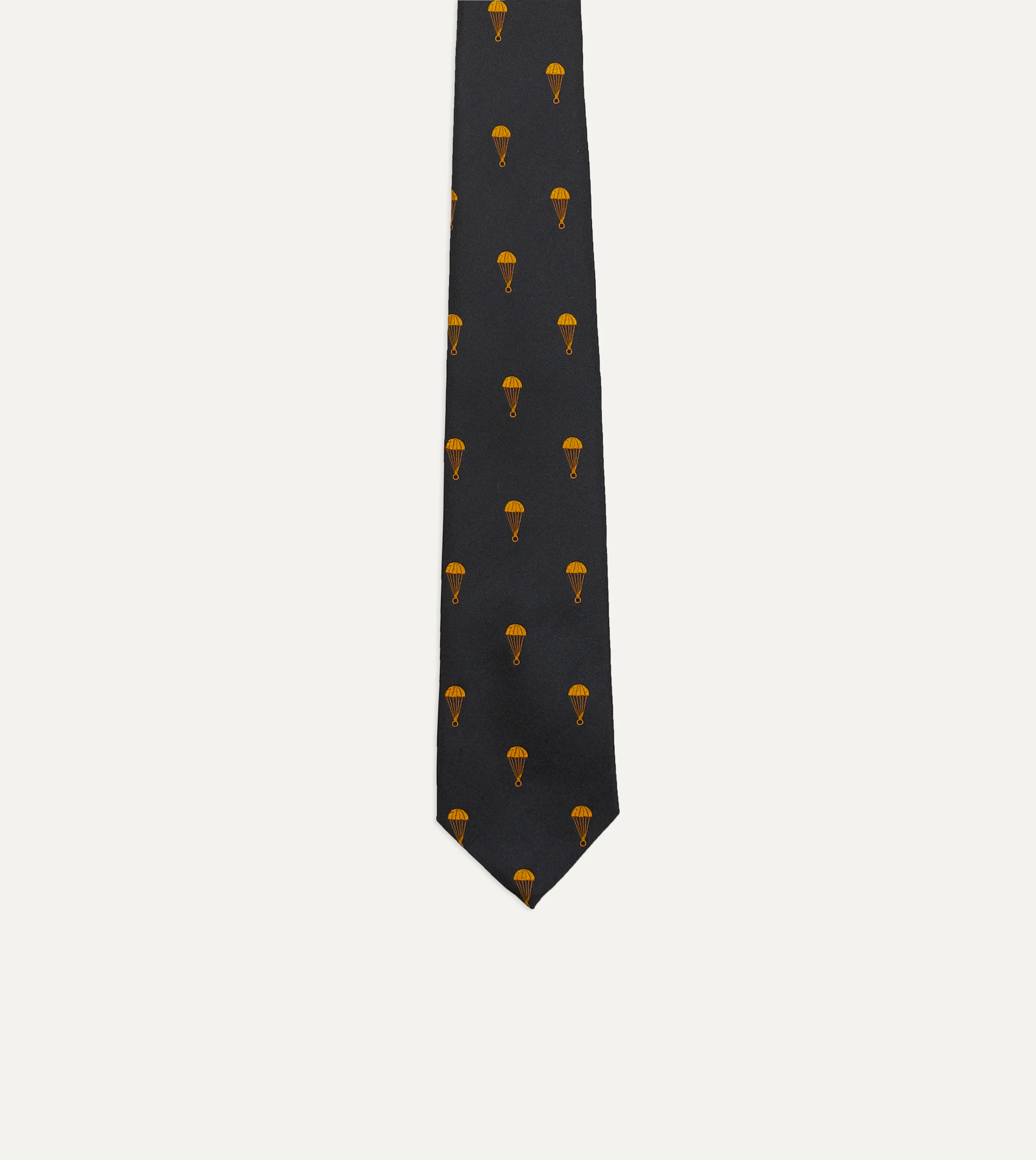 Black and Gold Parachute Motif Silk Tipped Tie - Image 3