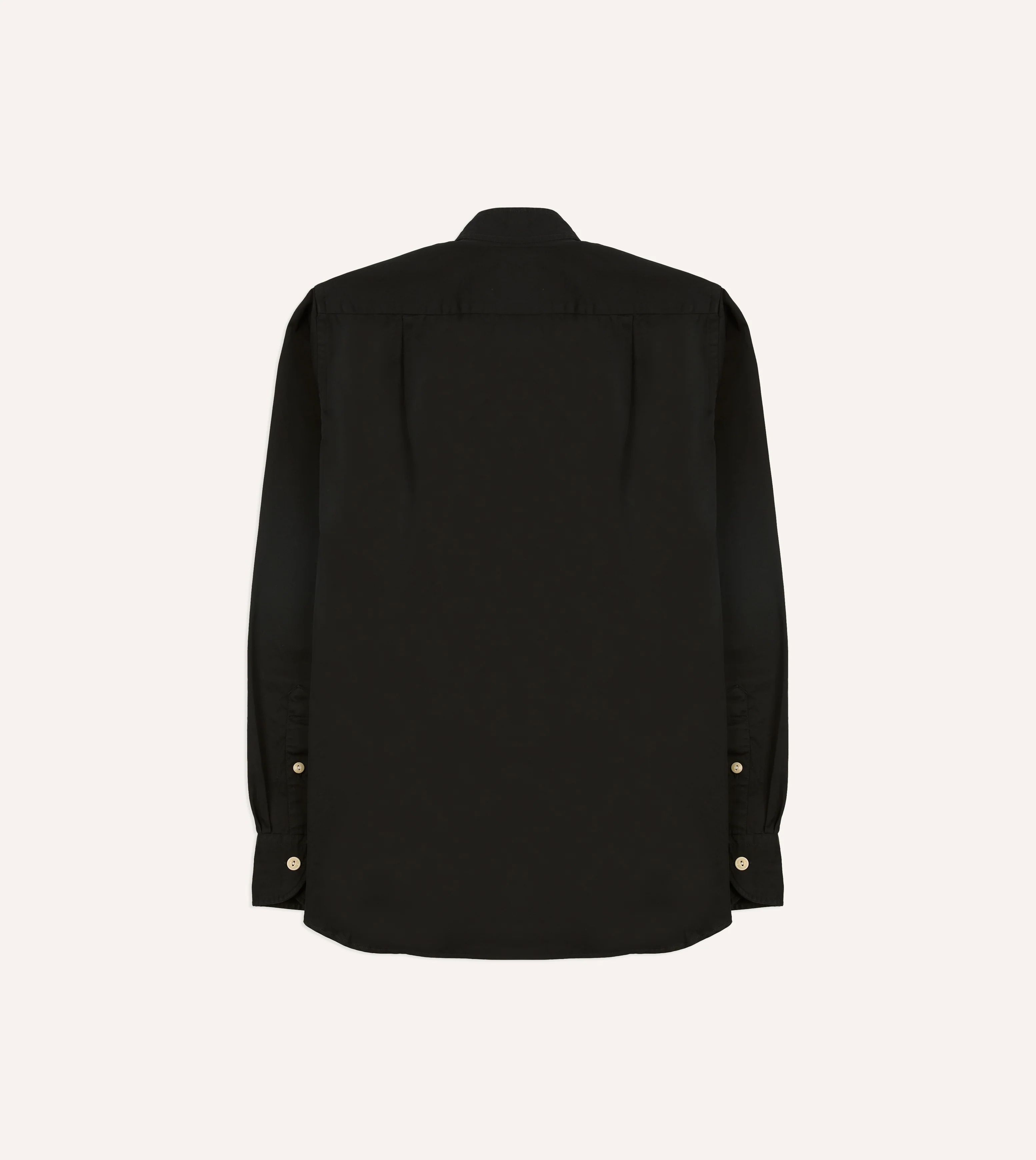 Black Cotton Mandarin Collar Shirt - Image 7