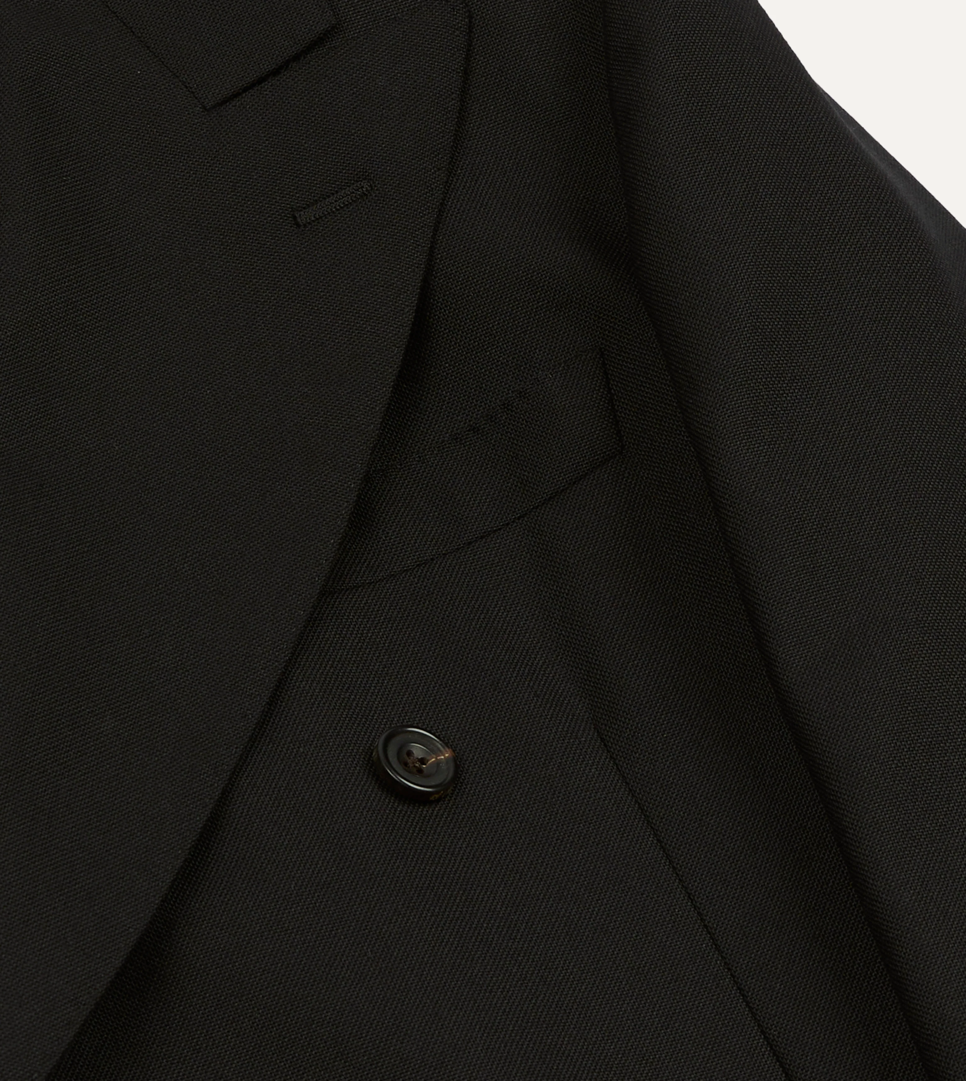 Black Fresco® Wool Double-Breasted Tailored Jacket - Image 4