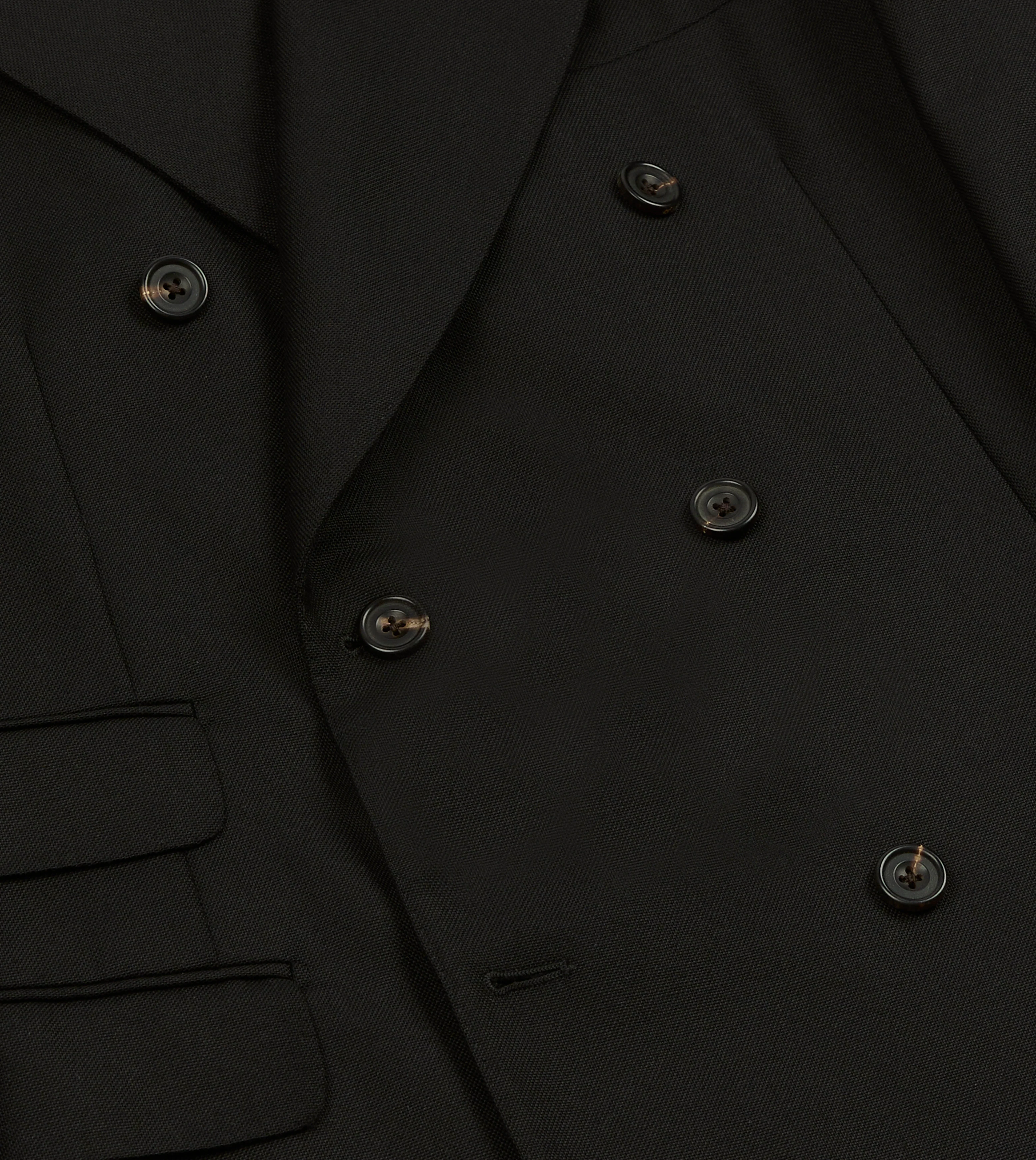 Black Fresco® Wool Double-Breasted Tailored Jacket - Image 5