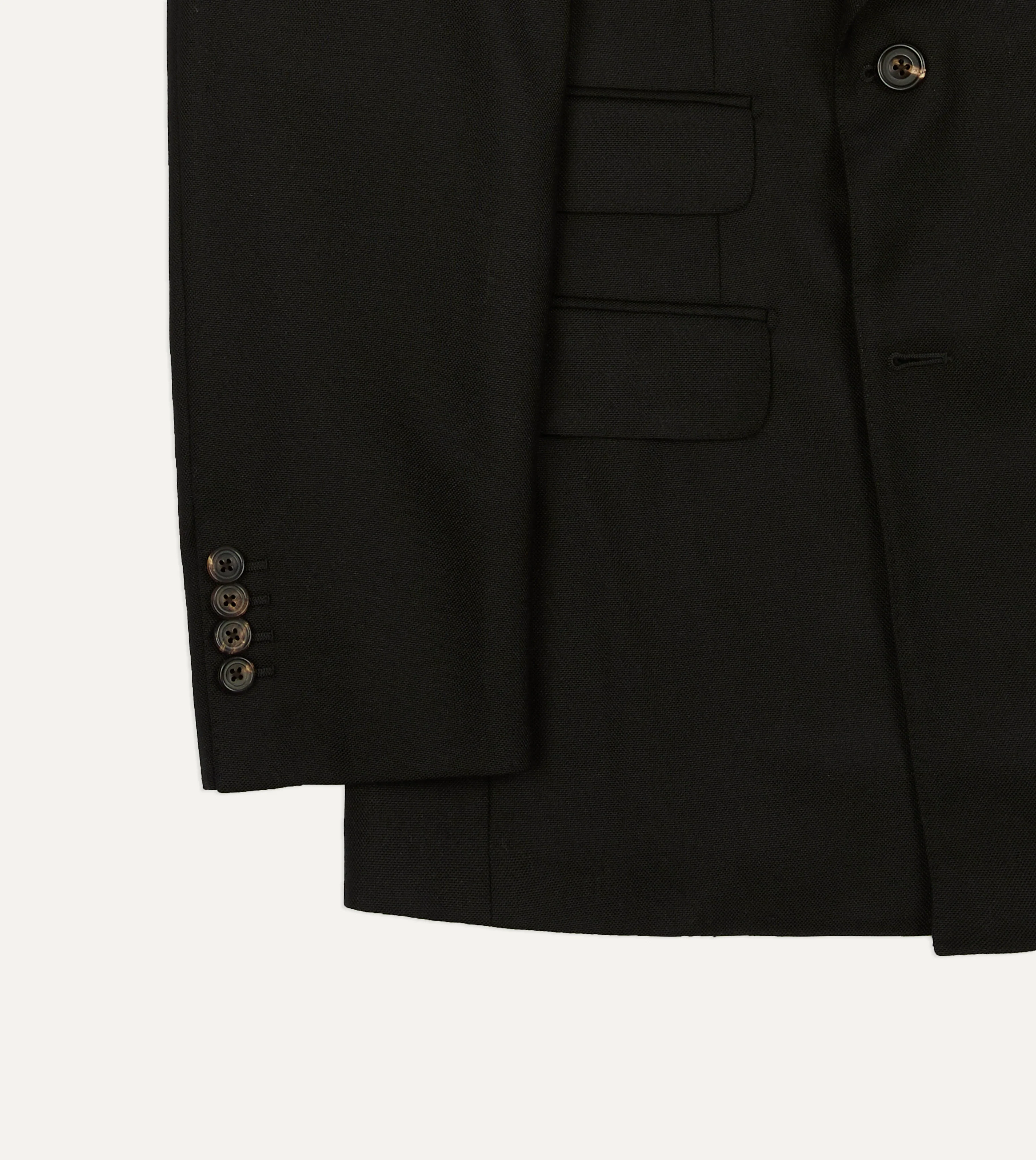 Black Fresco® Wool Double-Breasted Tailored Jacket - Image 6