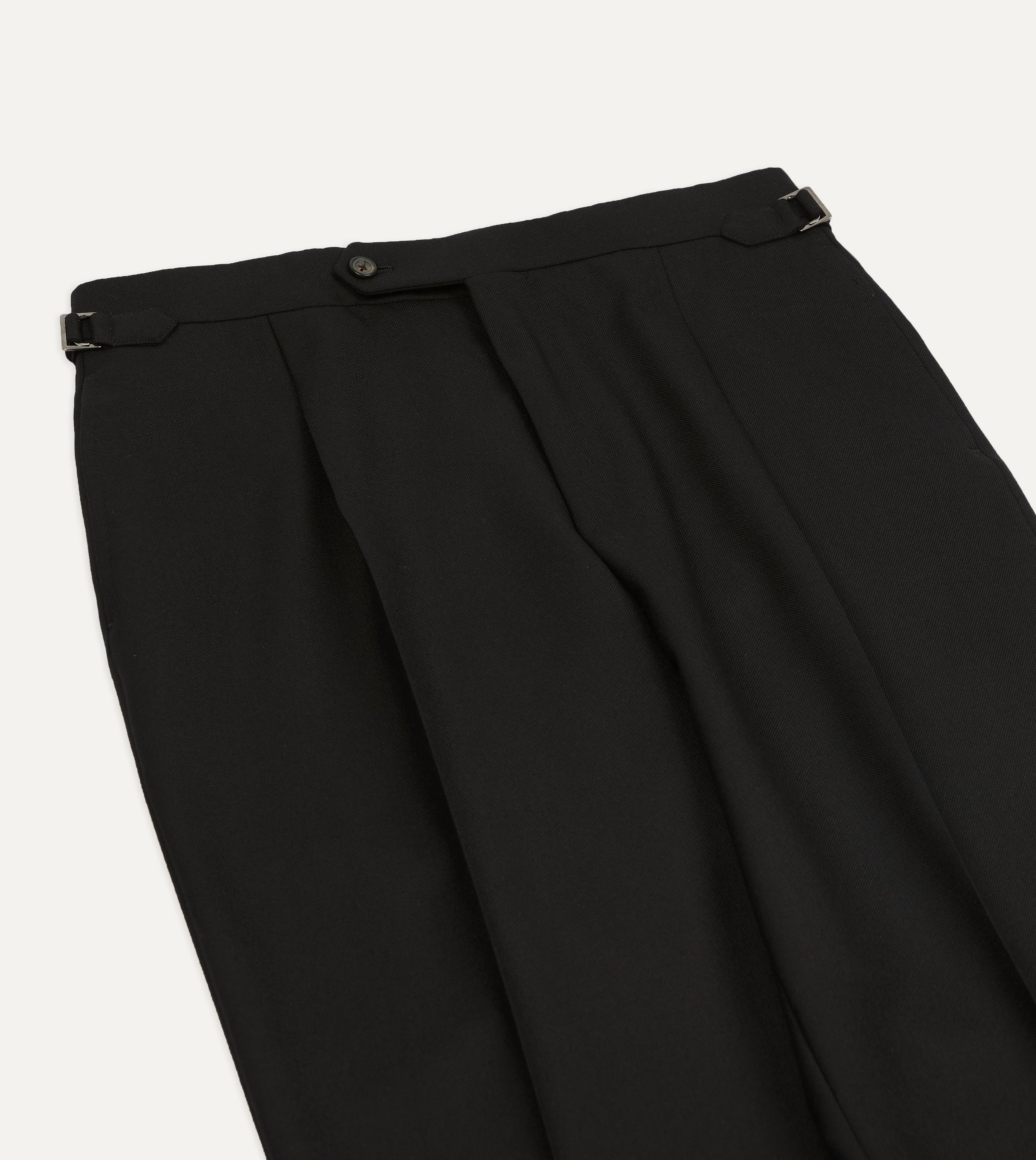 Black Fresco® Wool Single-Pleat Trouser - Image 4