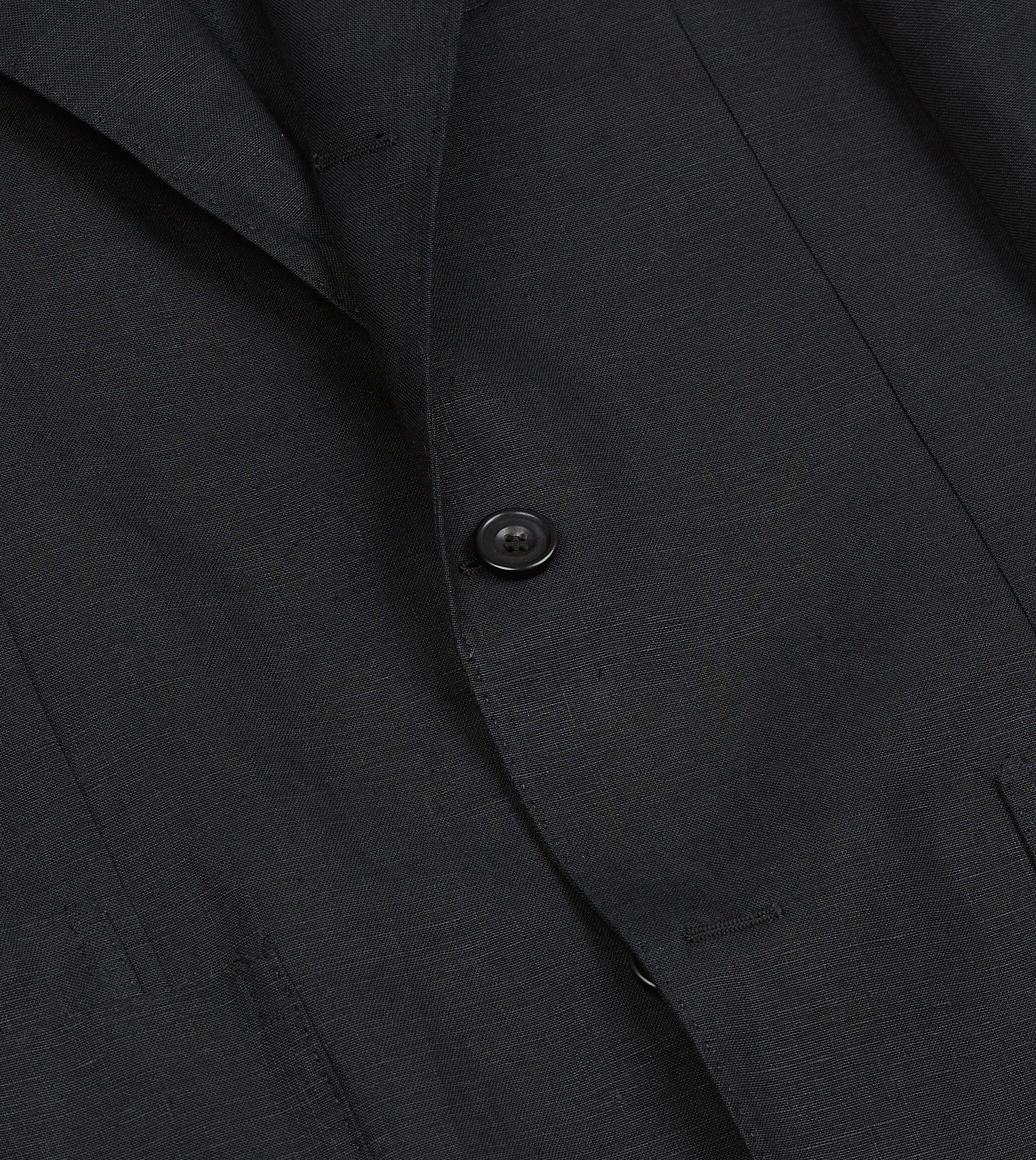 Black Irish Linen Tailored Jacket - Image 5