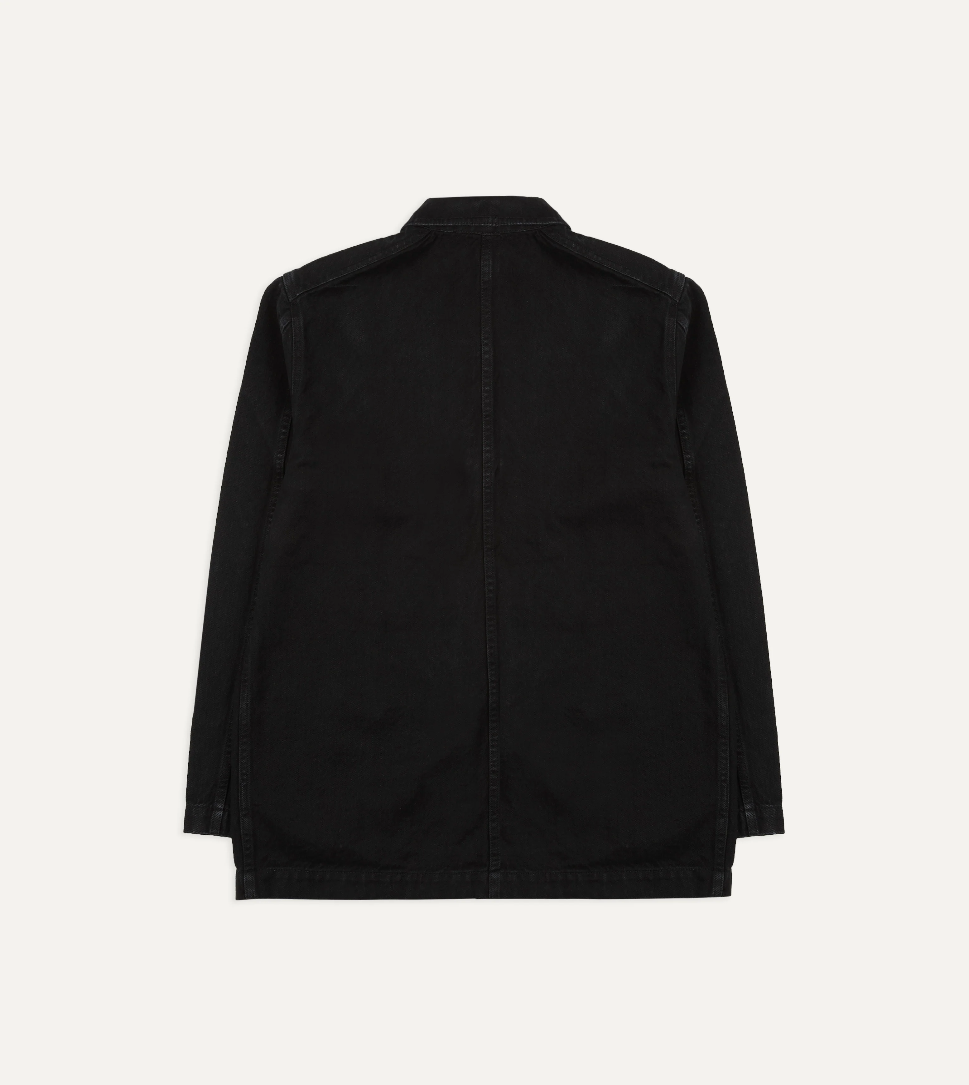 Black Selvedge Denim Five-Pocket Chore Jacket - Image 8