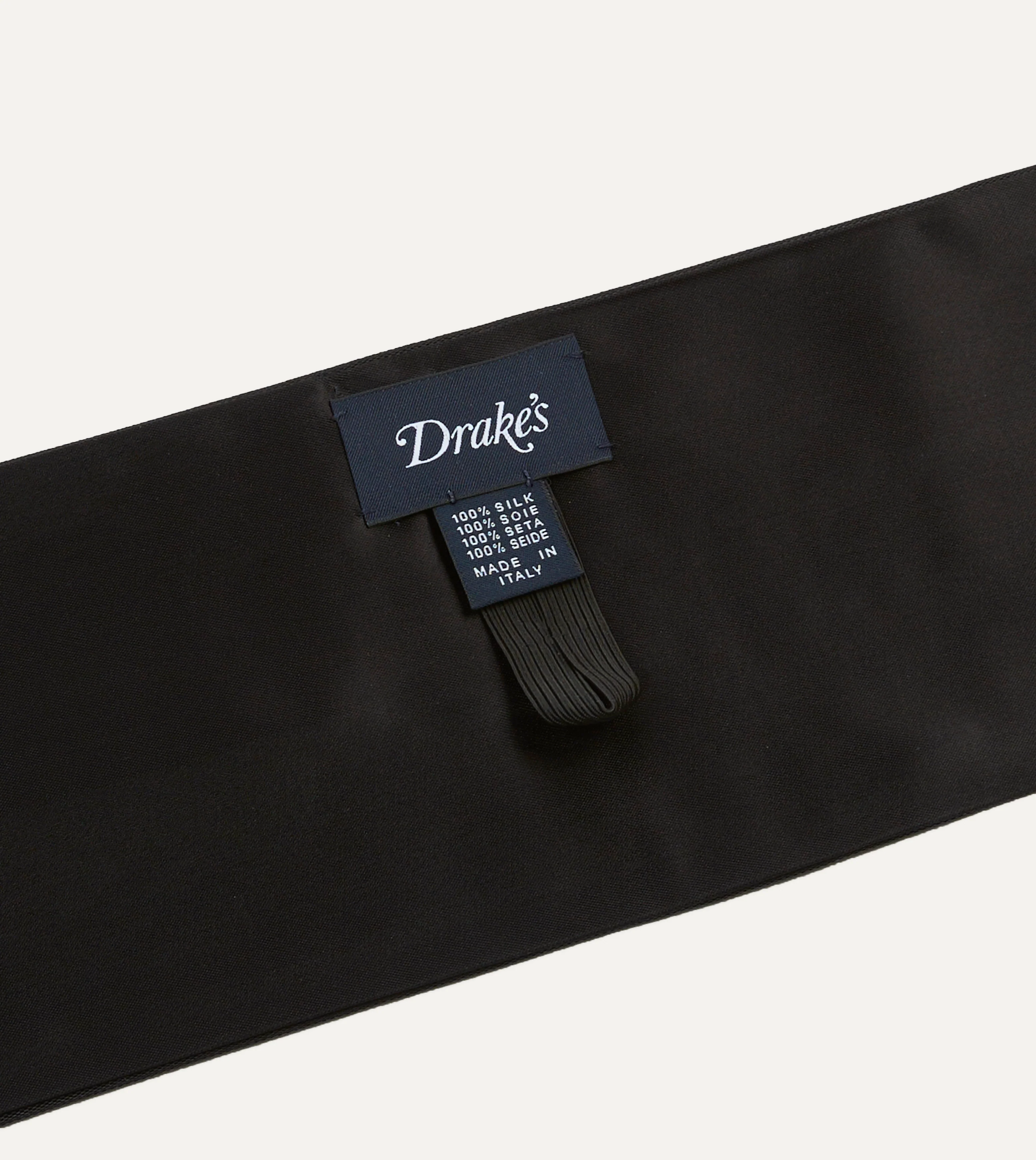 Black Silk Barathea Cummerbund - Image 4