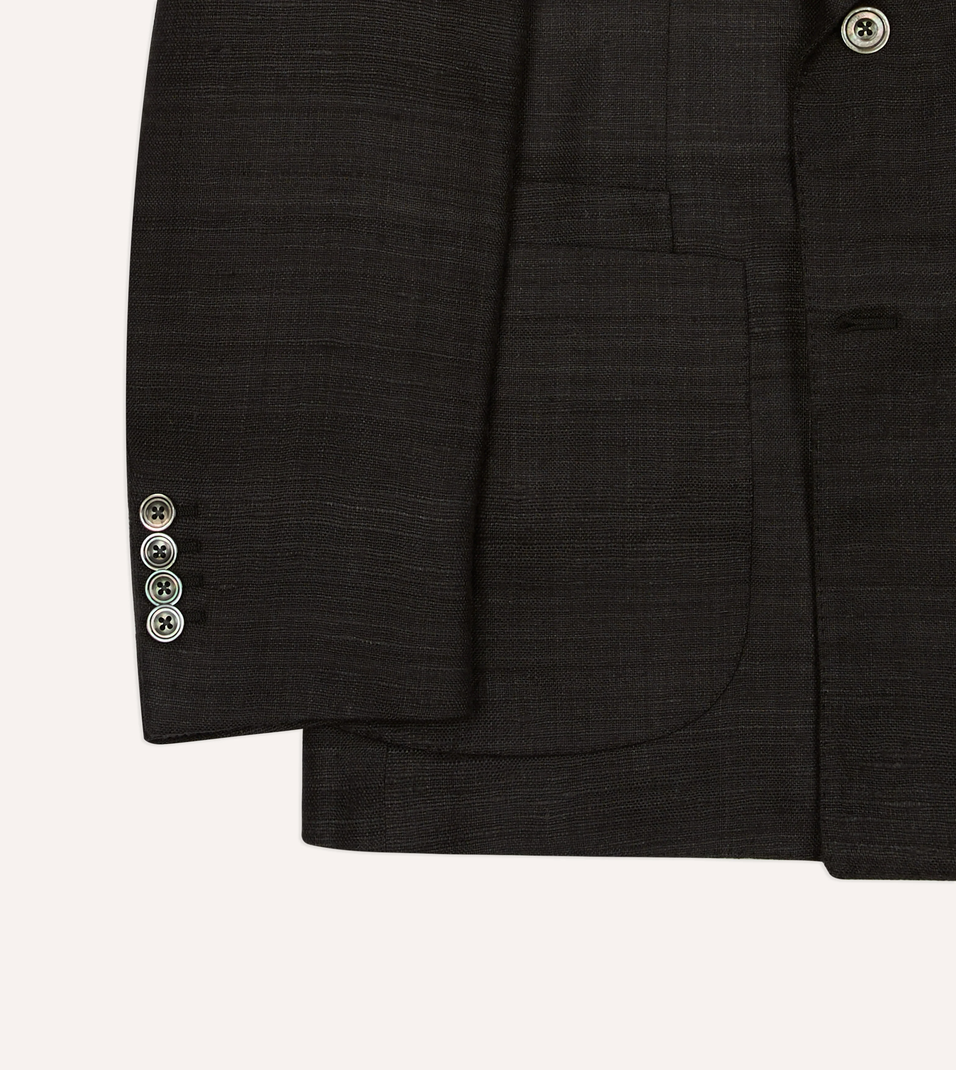 Black Tussah Silk Double-Breasted Evening Jacket - Image 6