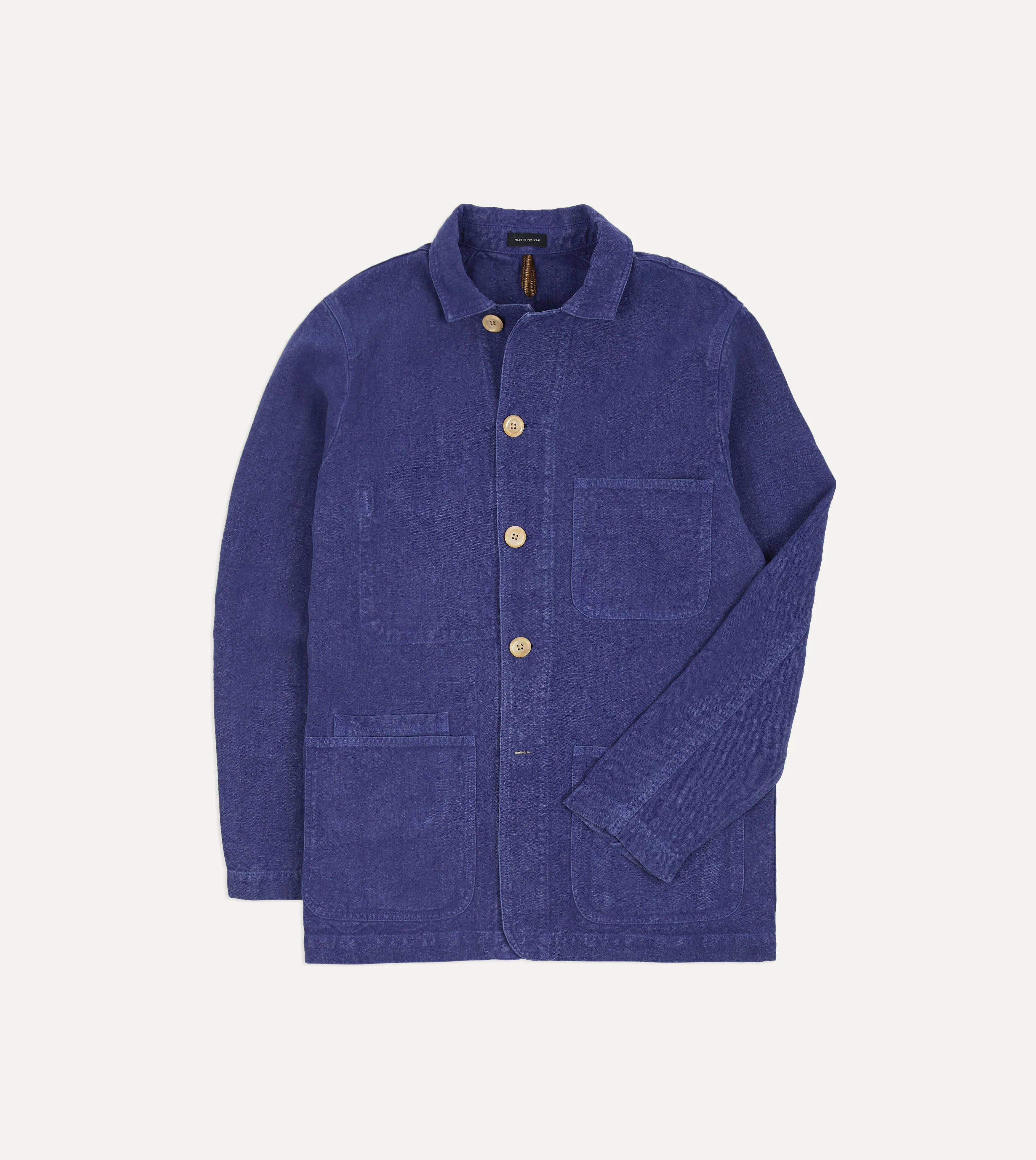 Blue Linen Five-Pocket Chore Jacket - Image 2