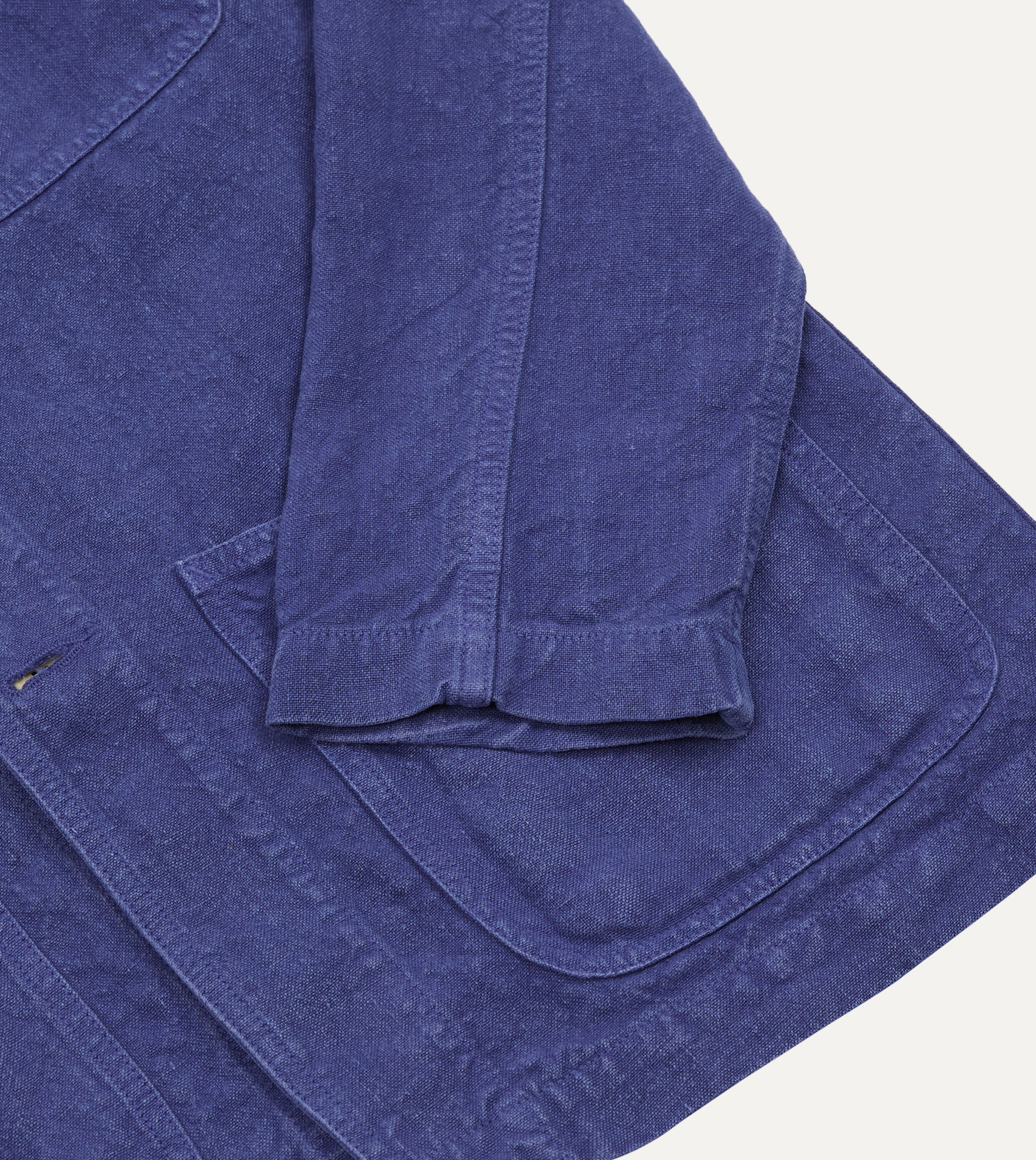 Blue Linen Five-Pocket Chore Jacket - Image 6