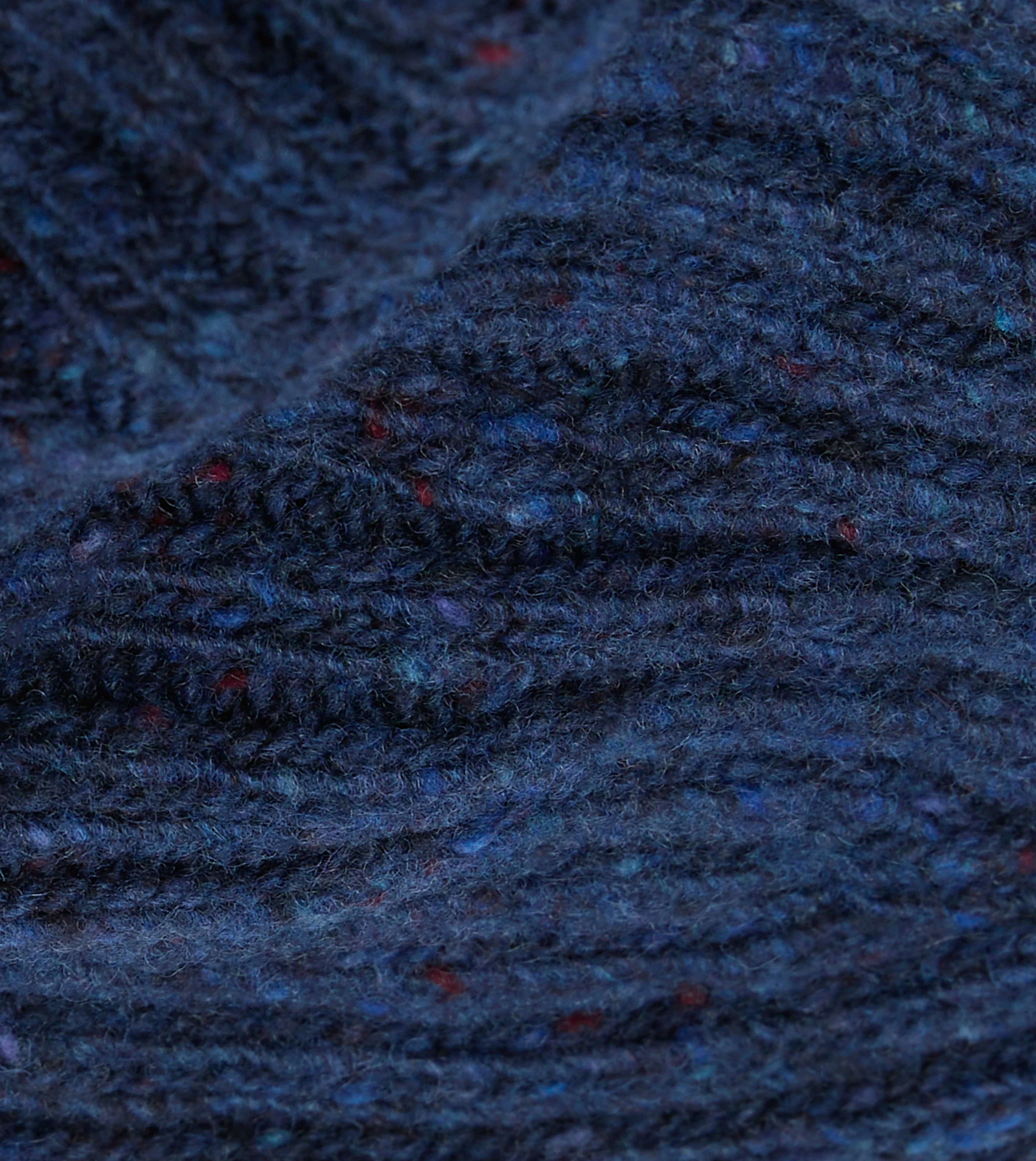 Blue Ribbed Merino Donegal Knit Cap - Image 2
