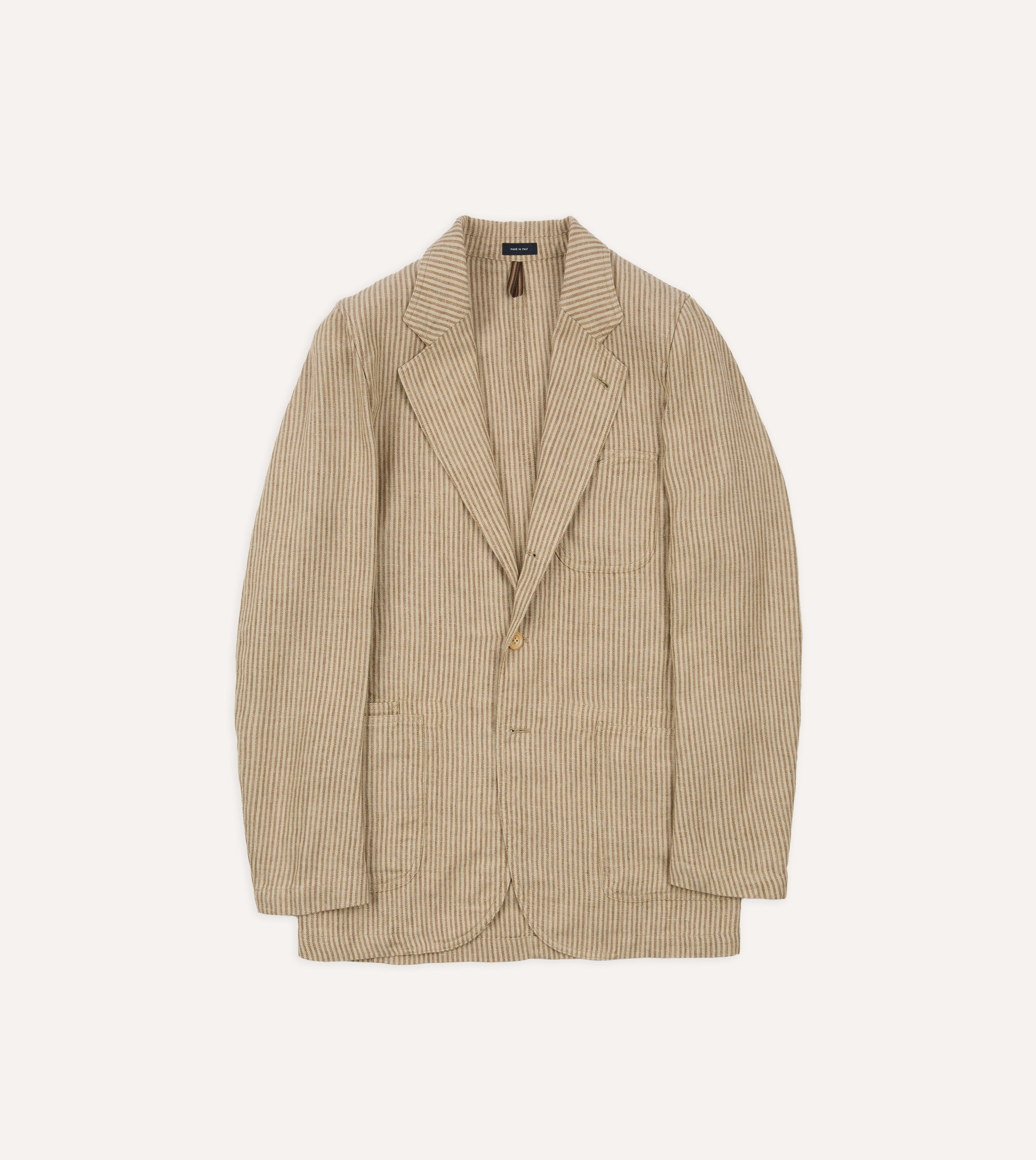 Brown and Ecru Stripe Oxford Linen Games Blazer Mk. IV - Image 2