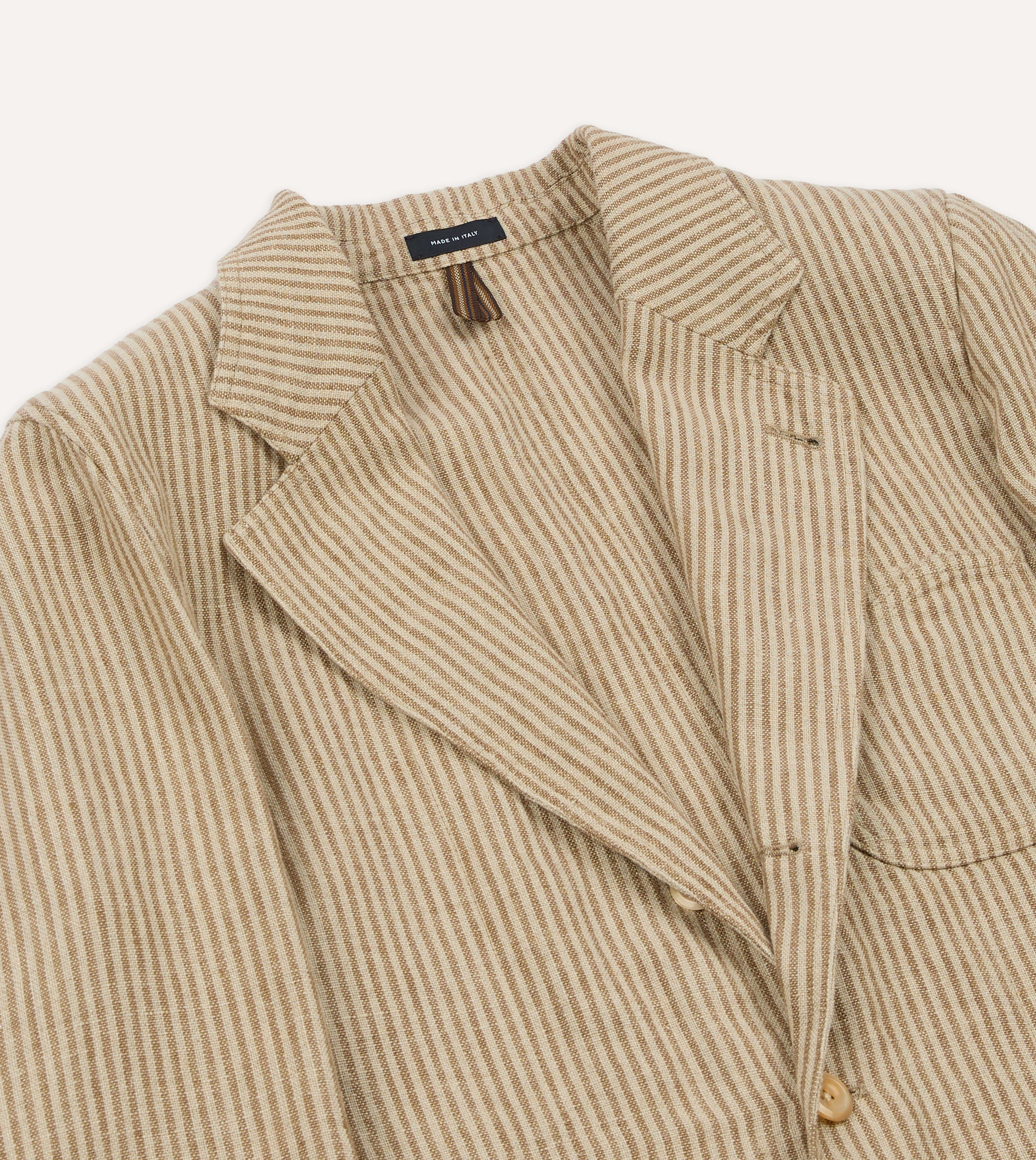 Brown and Ecru Stripe Oxford Linen Games Blazer Mk. IV - Image 4