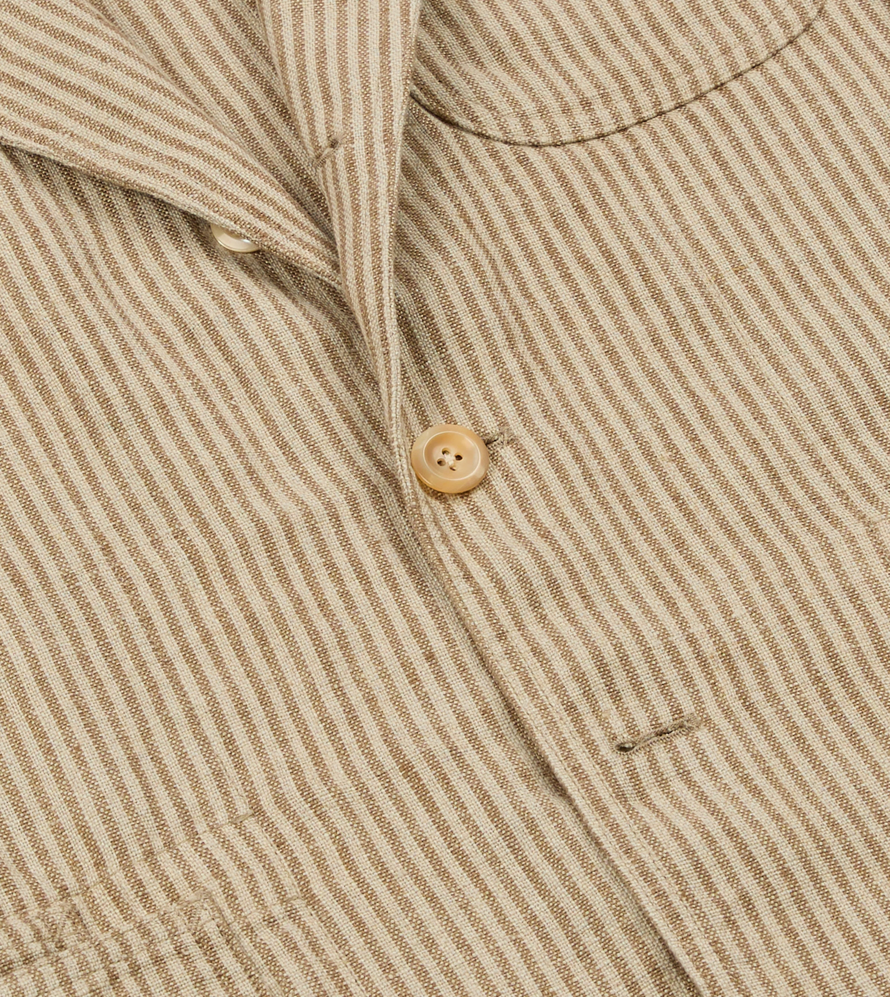 Brown and Ecru Stripe Oxford Linen Games Blazer Mk. IV - Image 6