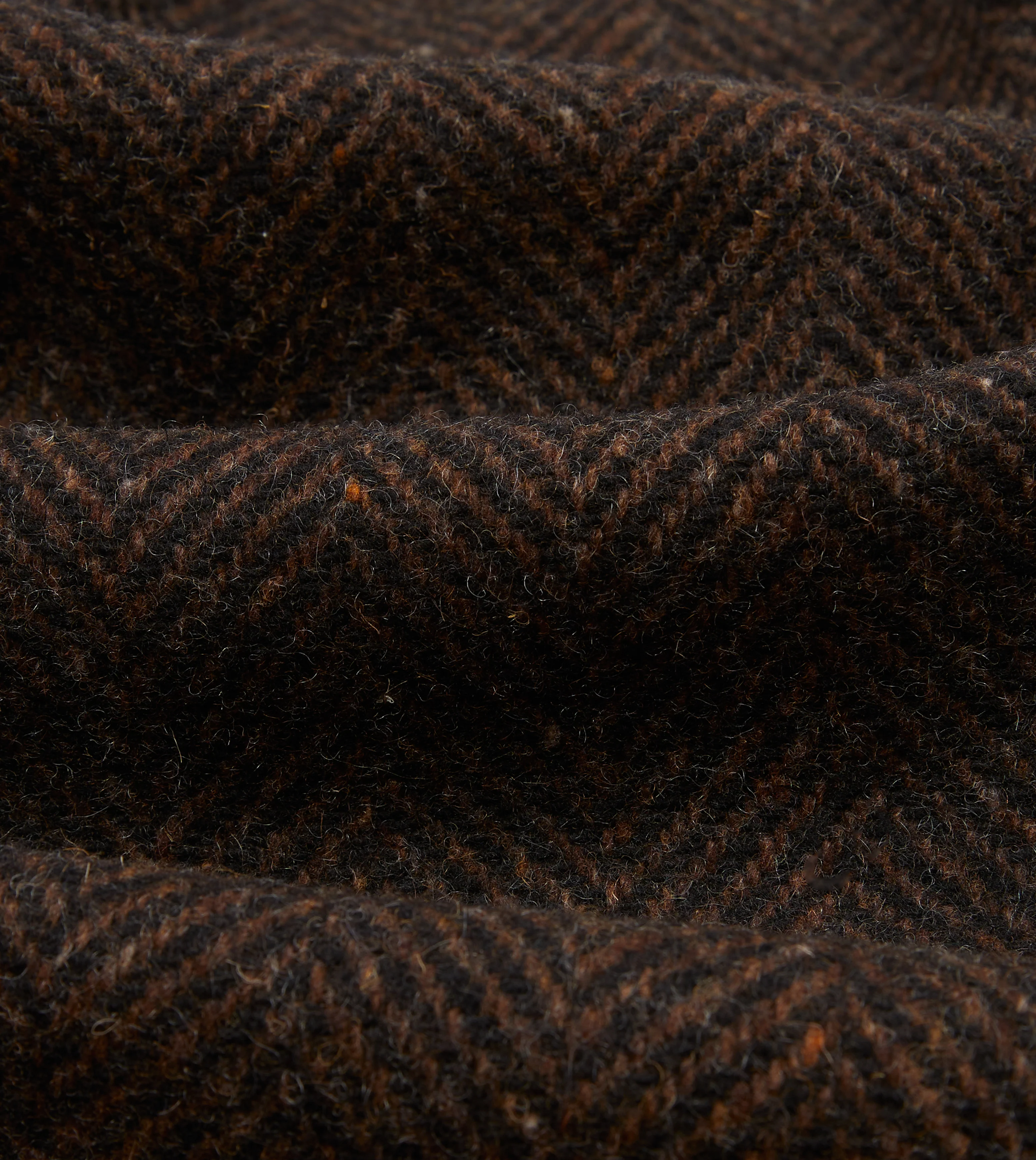 Brown Herringbone Wool Raglan Coat - Image 2
