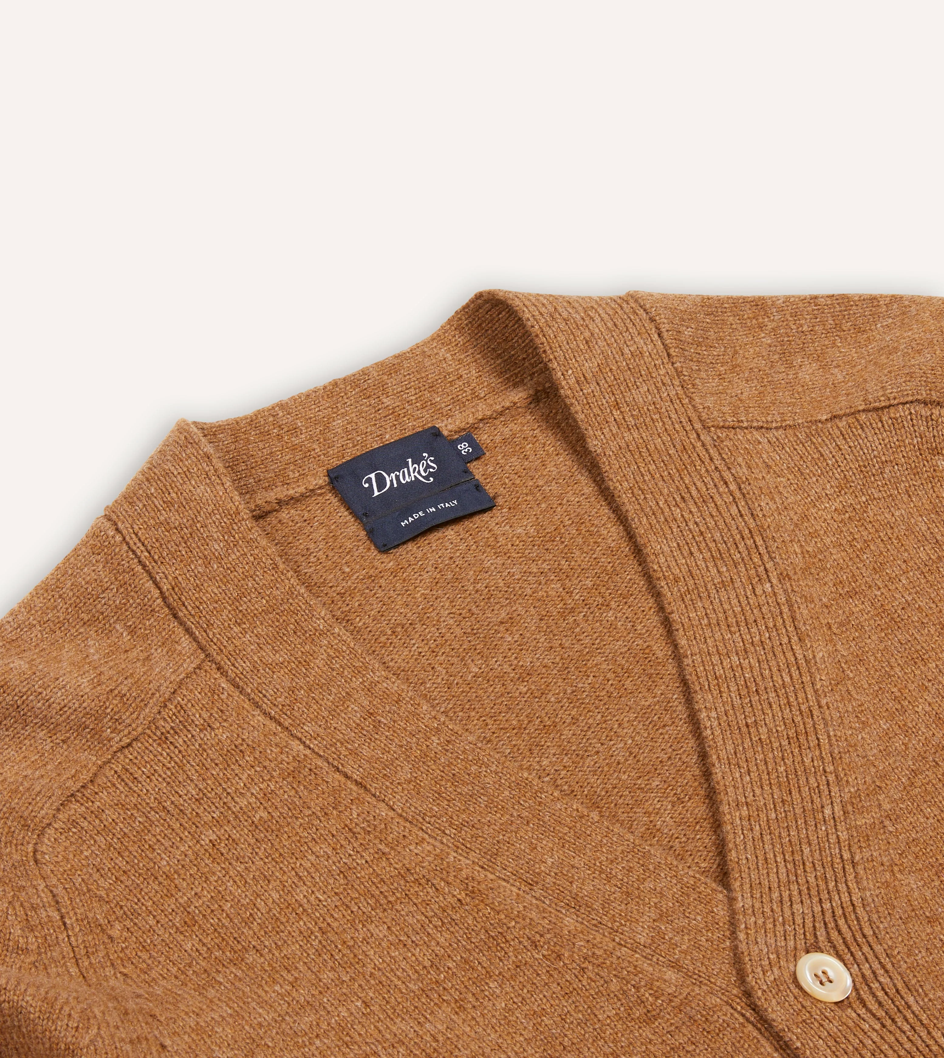 Brown Lambswool 6 Button Cardigan - Image 3