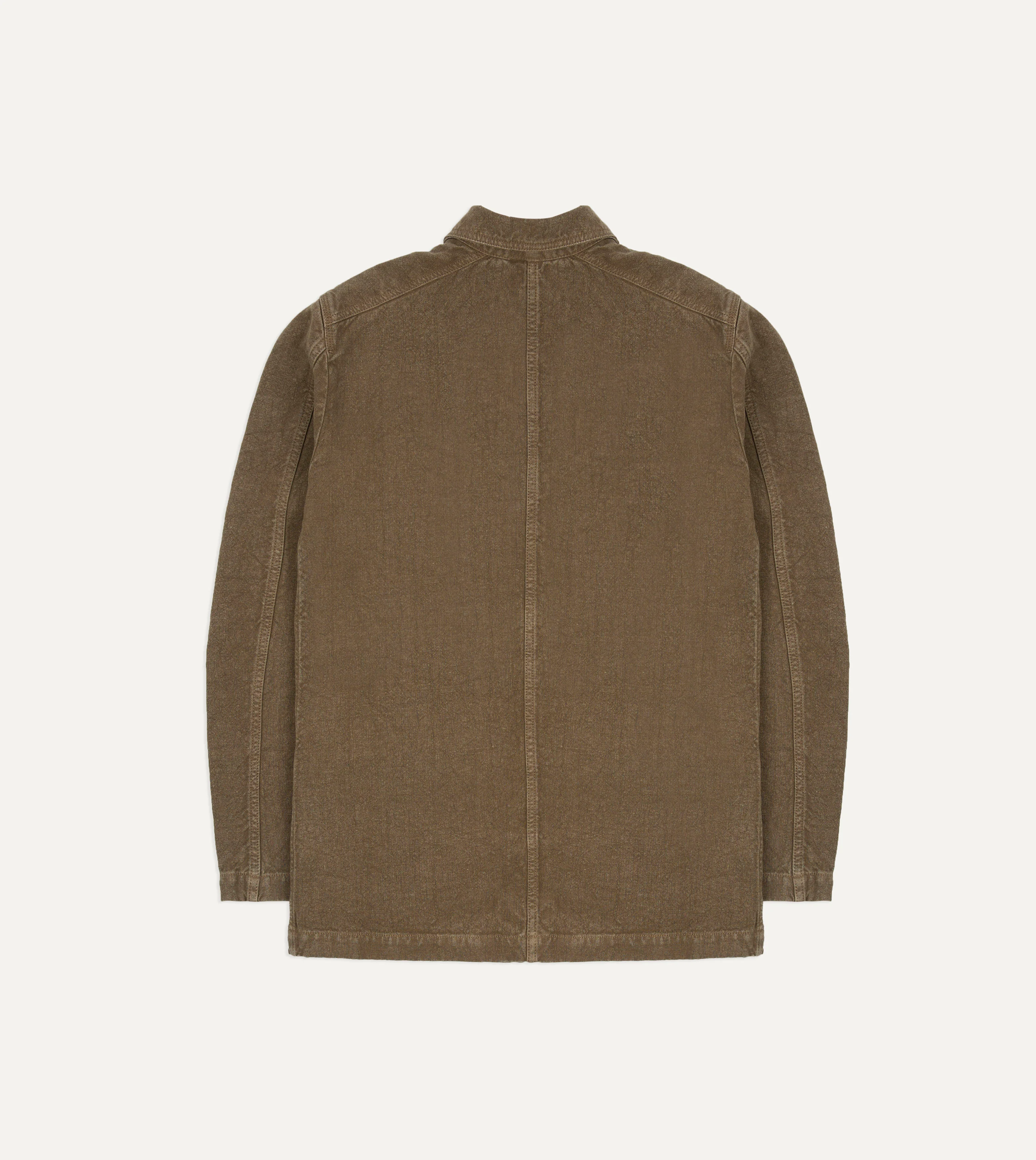 Brown Linen Five-Pocket Chore Jacket - Image 9