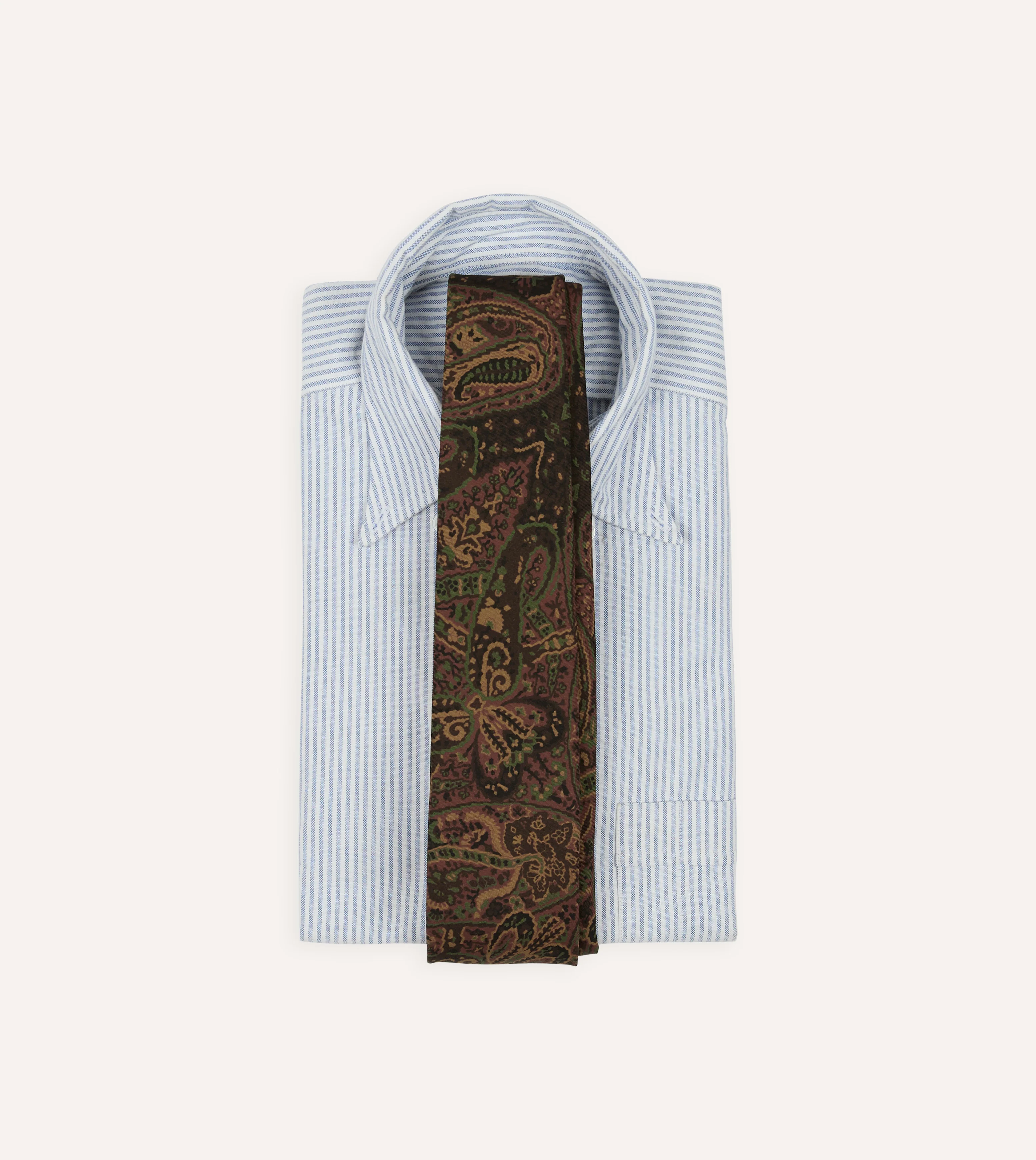 Brown Painted Paisley Wool-Silk Self Tipped Tie - Image 2