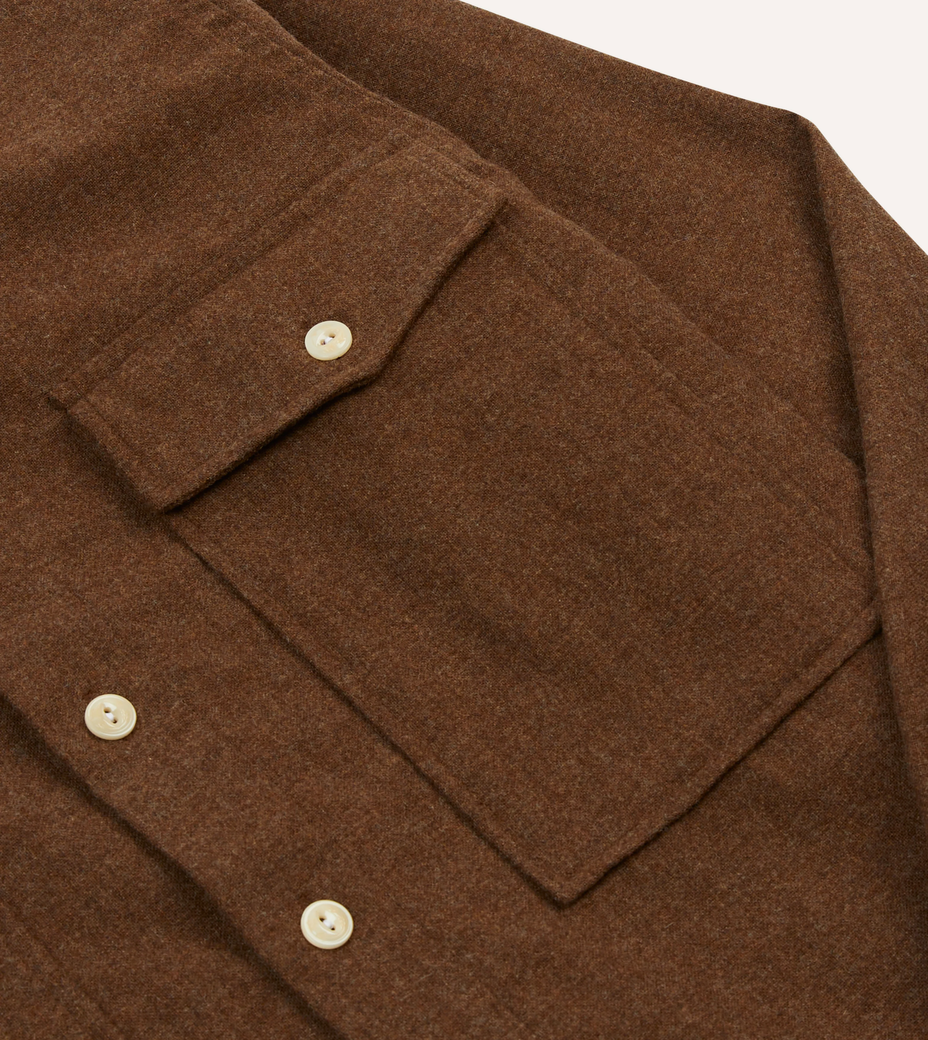 Brown Wool Two-Pocket Work Shirt - Image 4