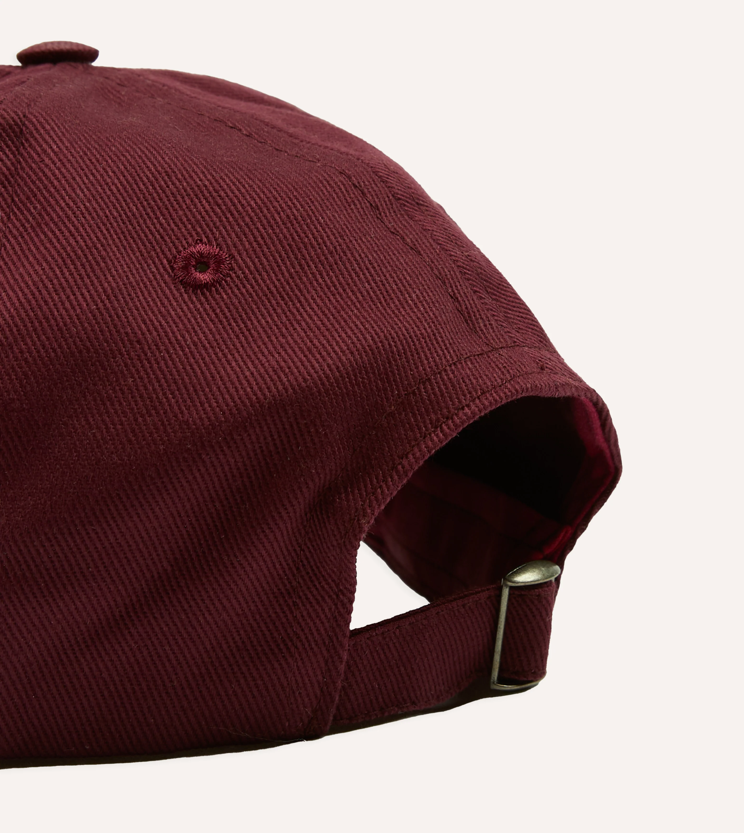 Burgundy 'D Duck' Cotton Twill Baseball Cap - Image 3