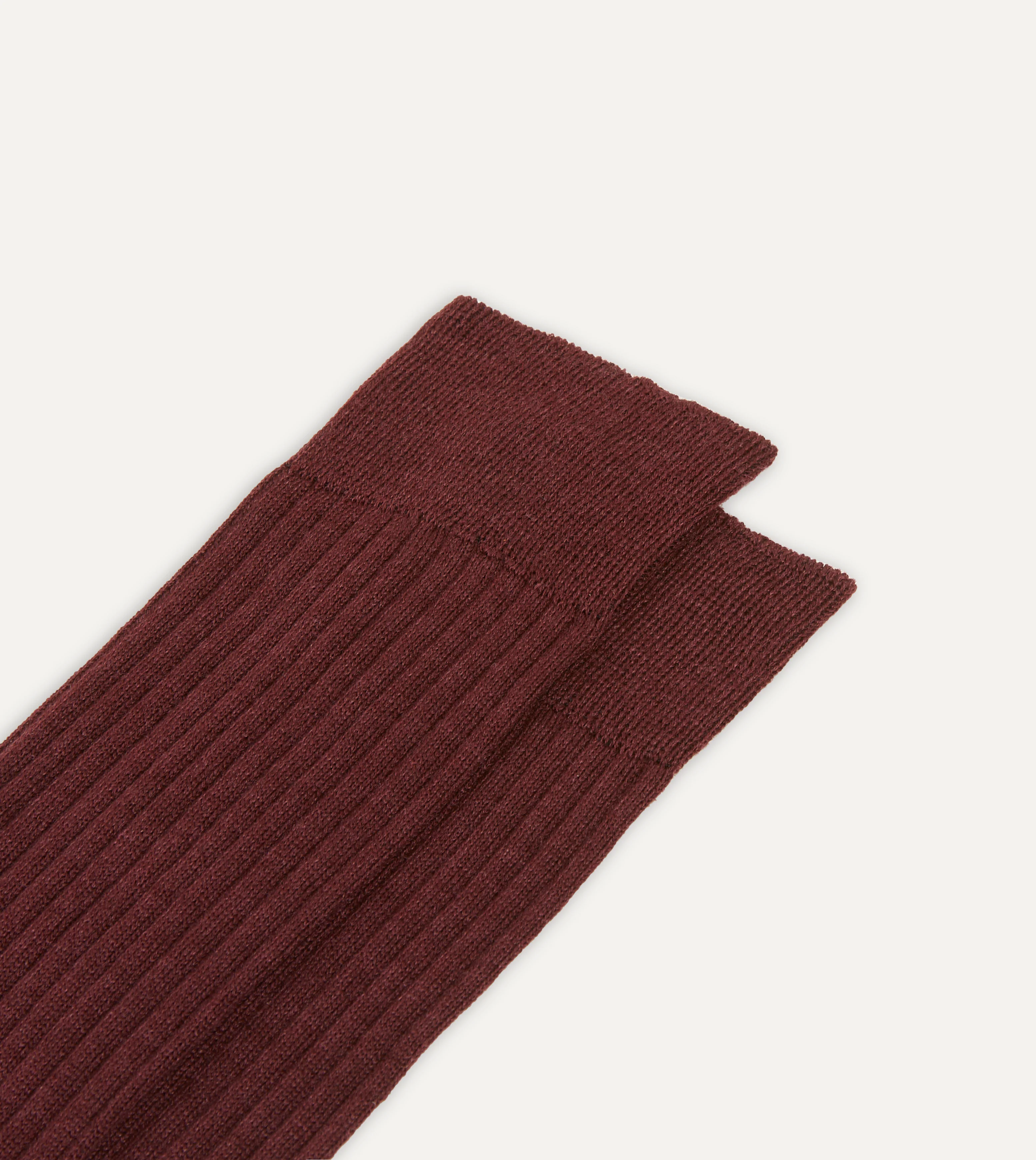 Burgundy Wool Over-The-Calf Socks - Image 3