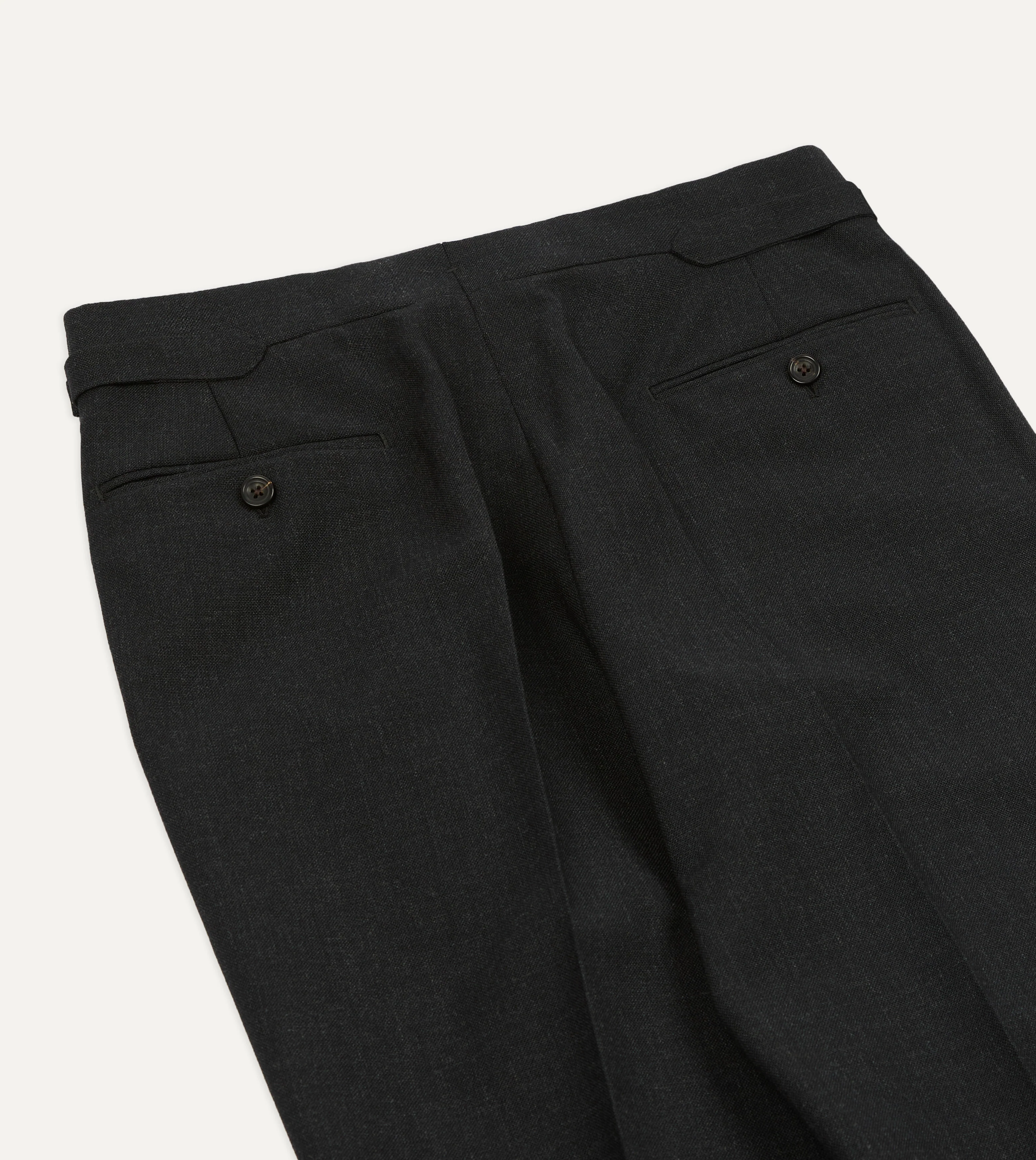 Charcoal Fresco® Wool Single Pleat Trouser - Image 5