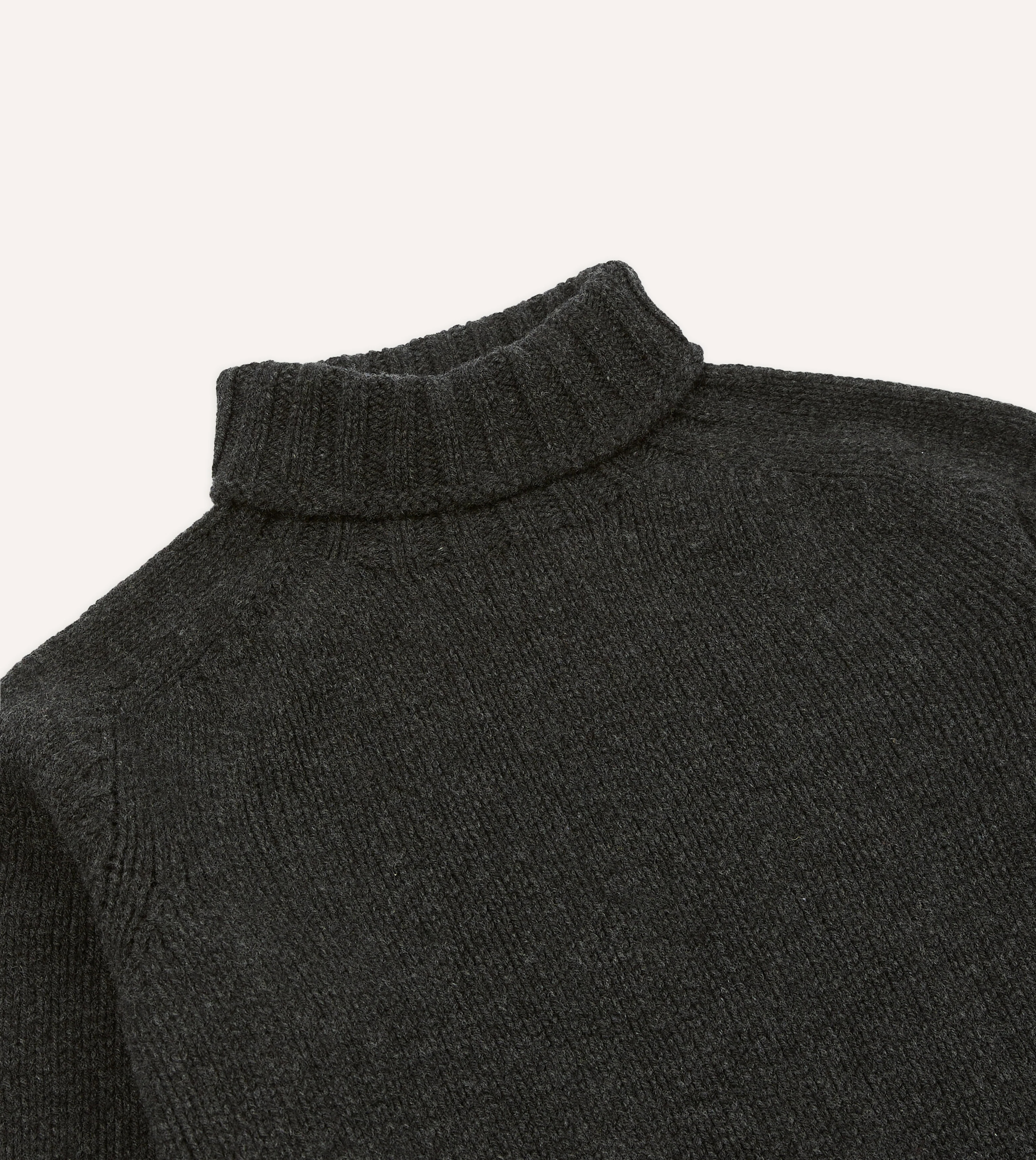 Charcoal Lambswool Submariner Roll Neck Jumper - Image 3