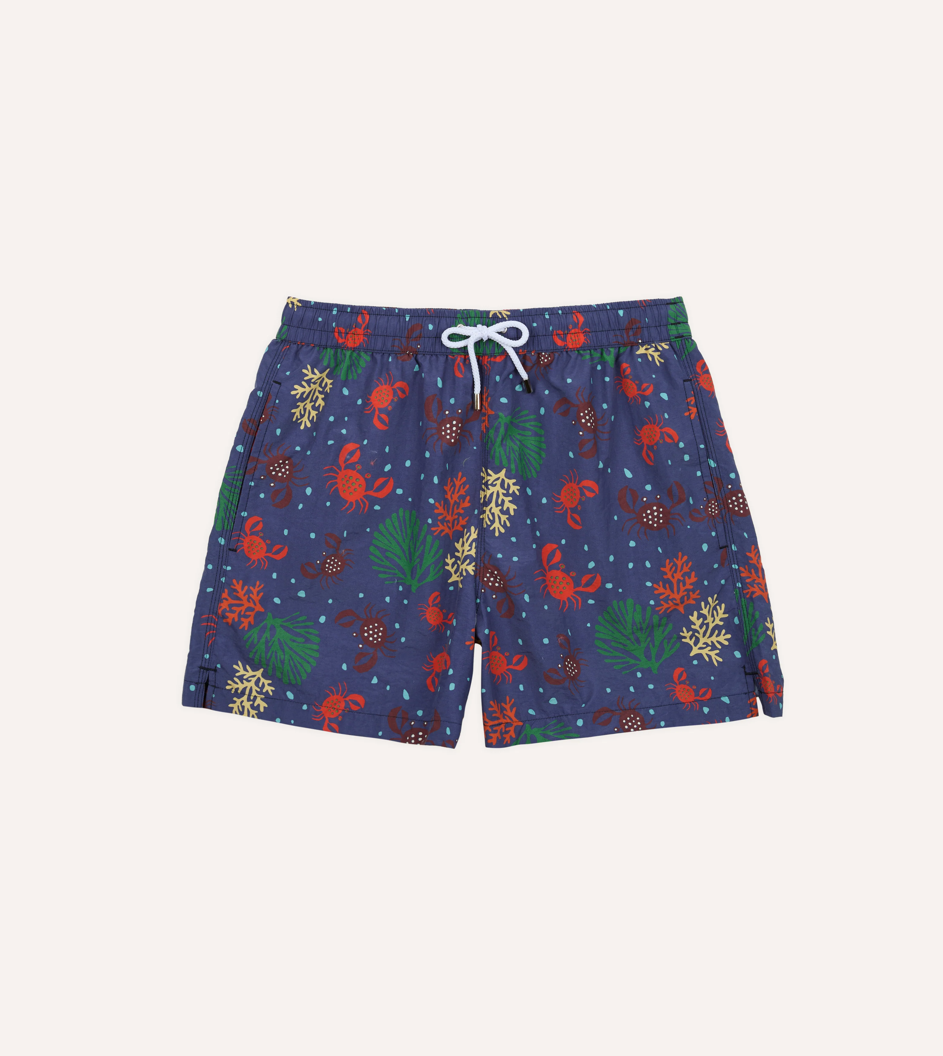 Crab Print Nylon Drawstring Swim Shorts - Image 2