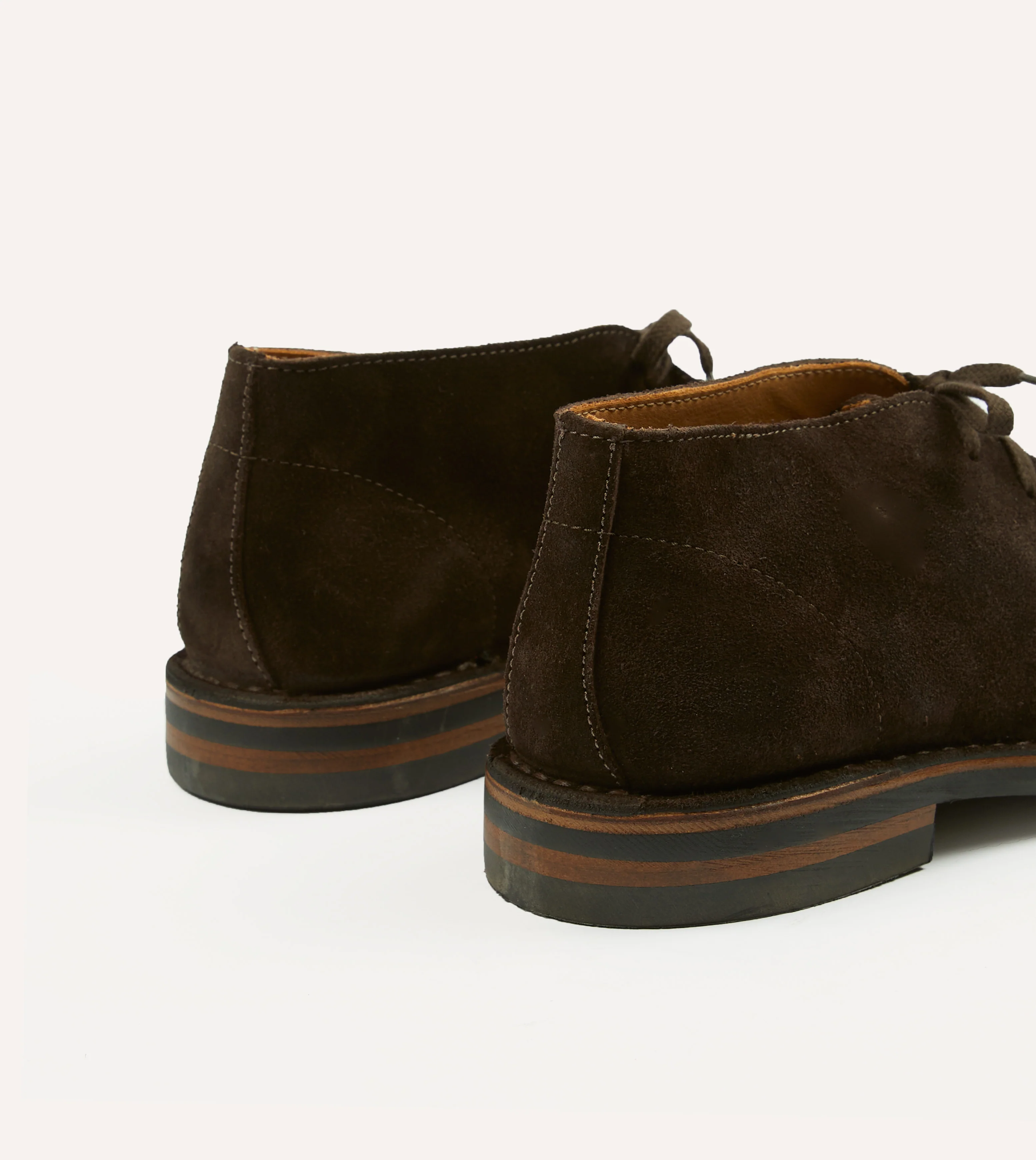 Crosby Moc-Toe Chukka Boot Dark Brown Roughout Suede with Rubber Sole - Image 5