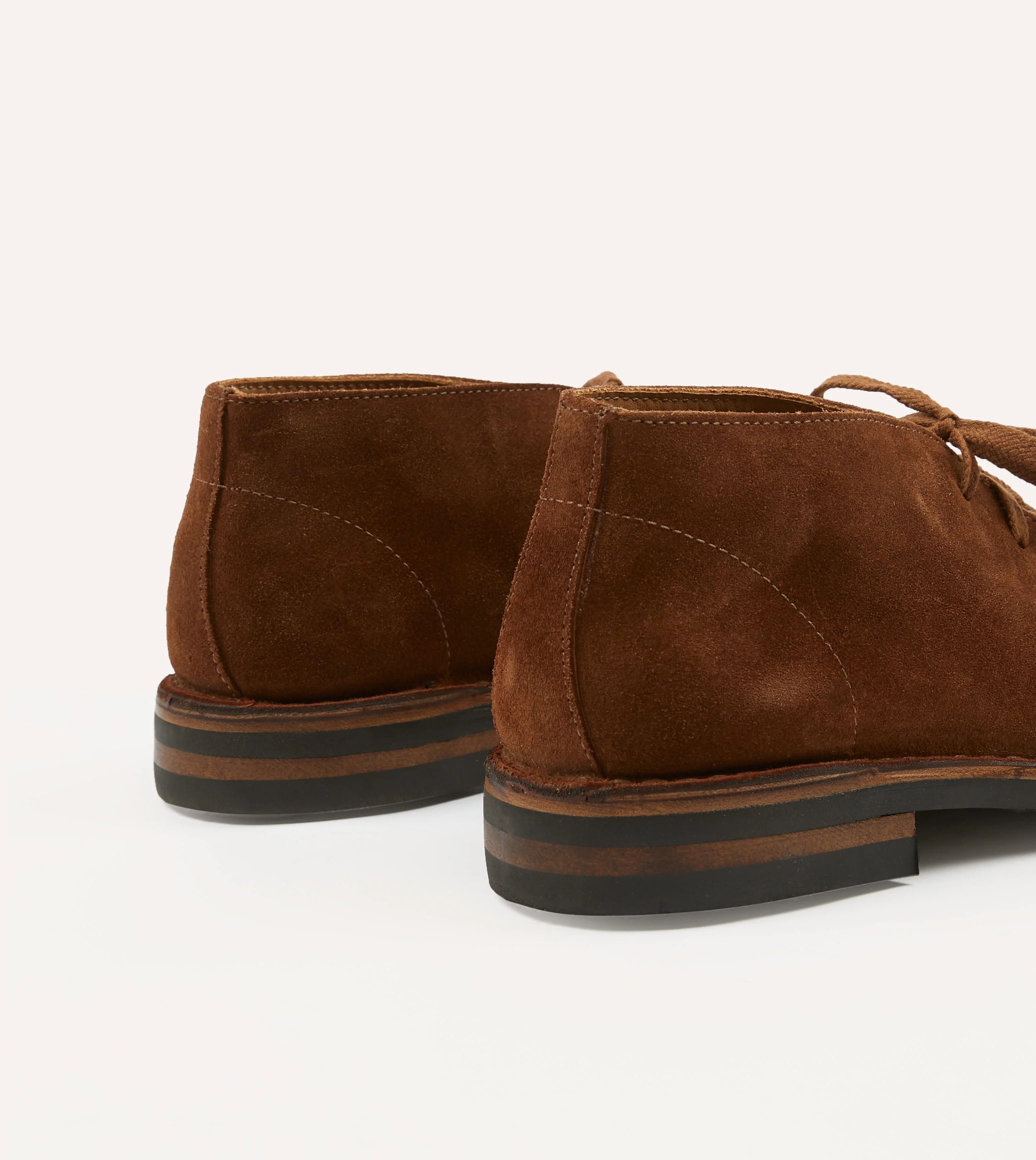 Crosby Moc-Toe Chukka Boot Light Brown Roughout Suede with Rubber Sole - Image 5