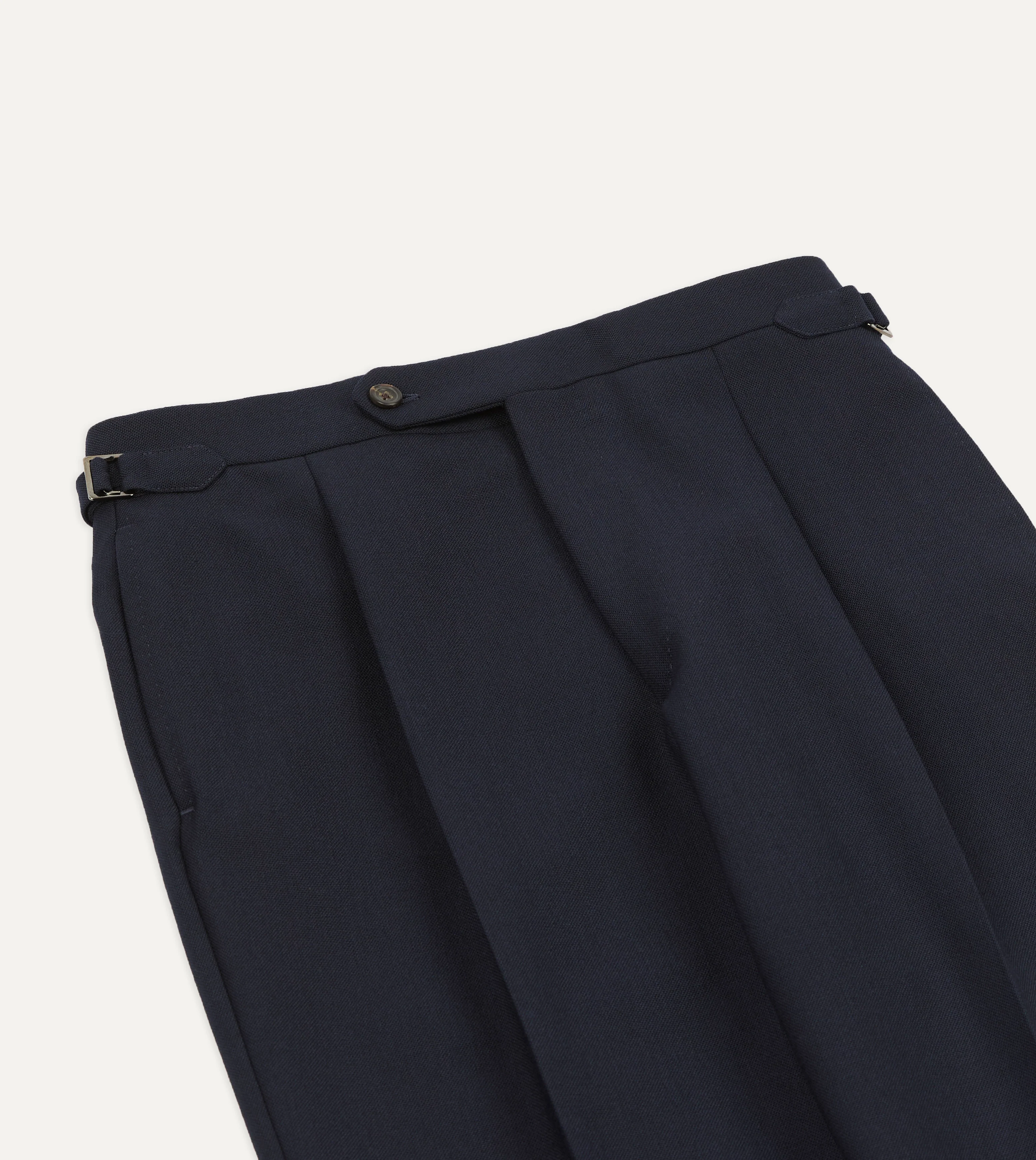 Darky Navy Fresco® Wool Single Pleat Trouser - Image 4