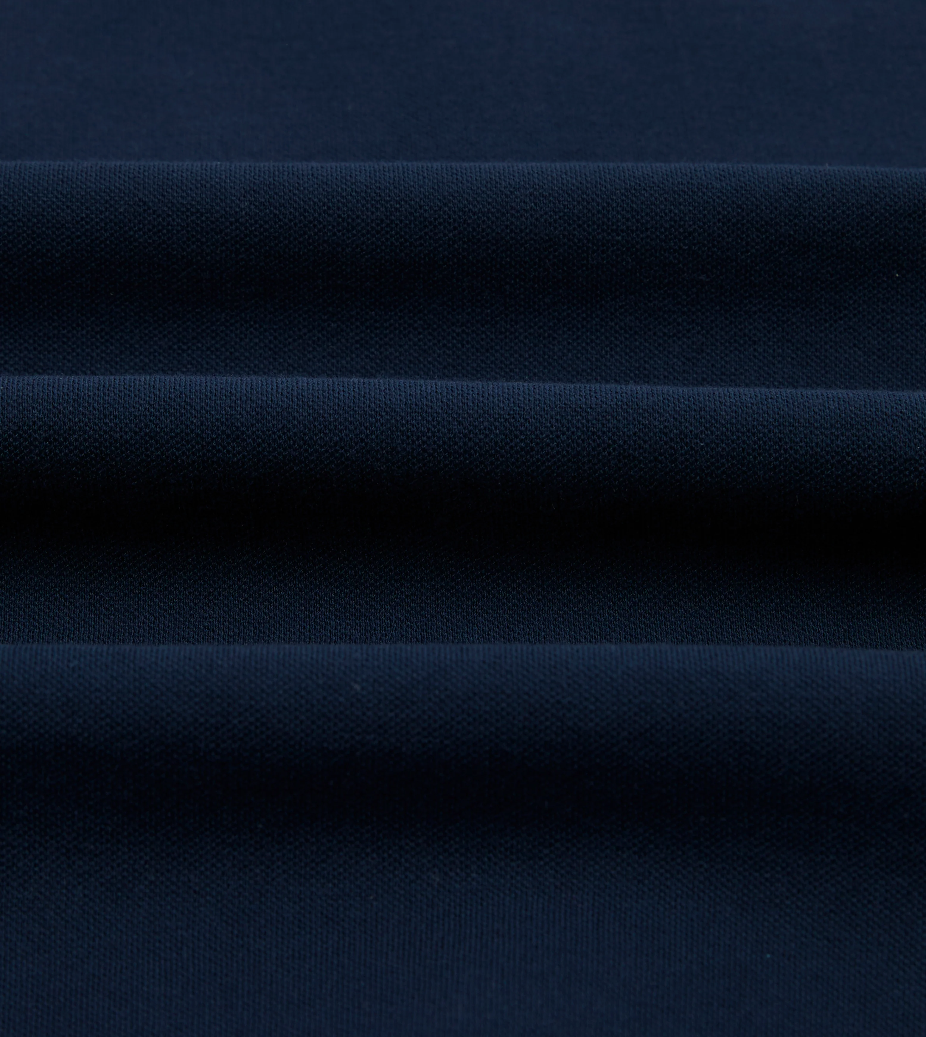 Dark Navy Piqué Cotton Polo Shirt - Image 2