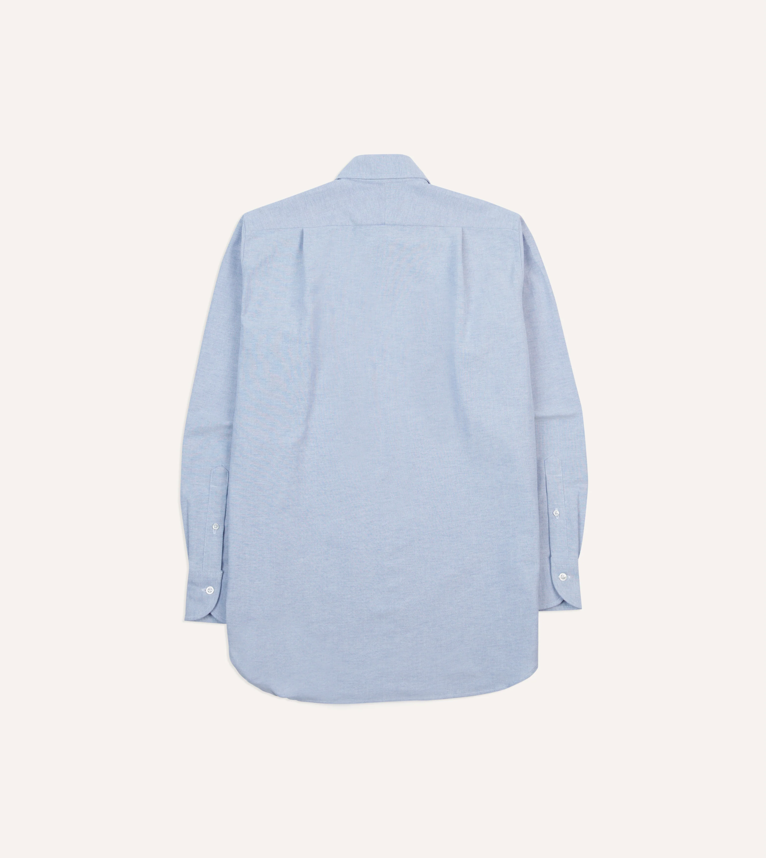 Blue Cotton Oxford Cloth Long Point Collar Shirt - Image 6