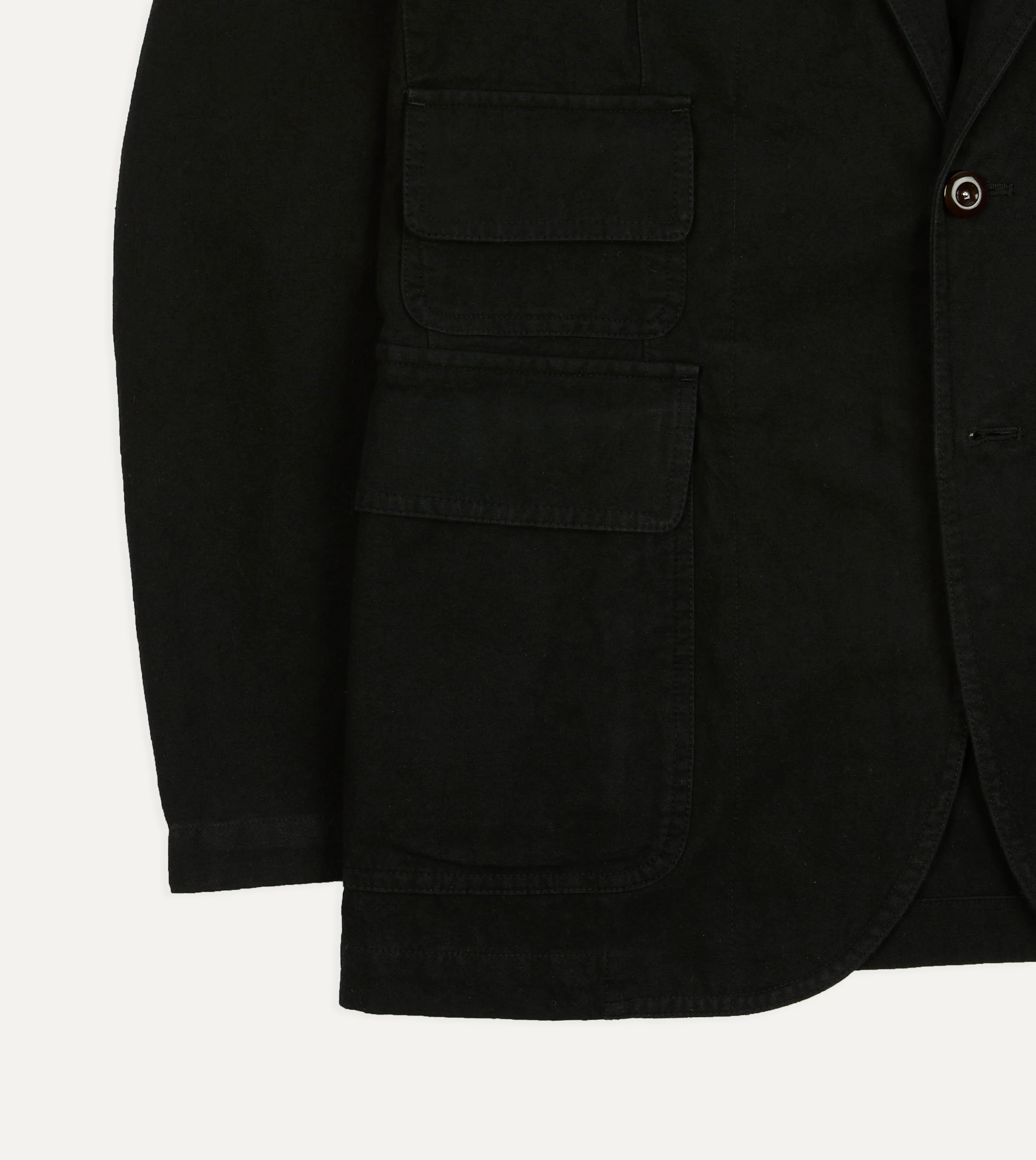 Drake's by A. Levine Black Cotton-Linen Games Blazer Mk. IV - Image 5