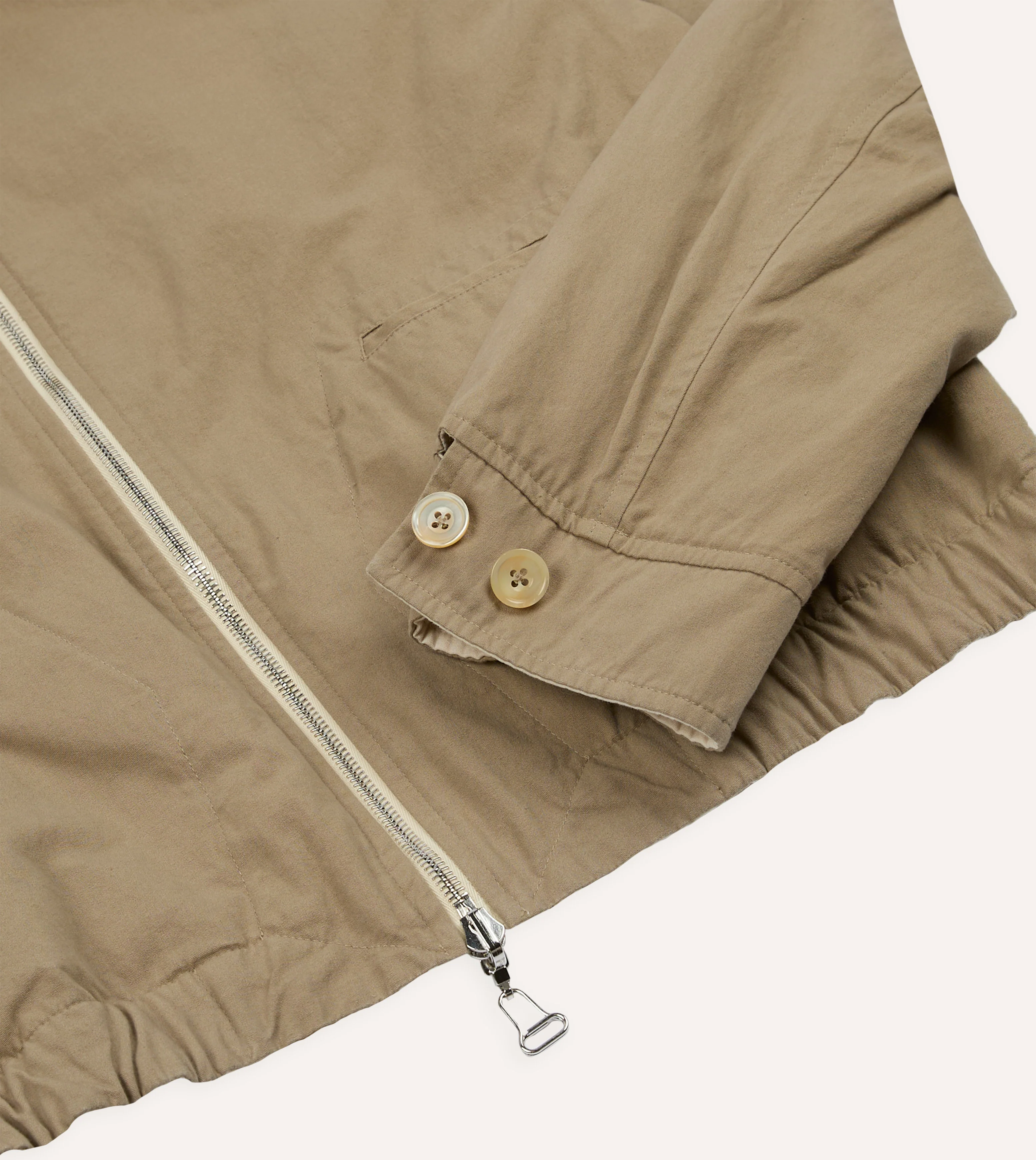 Ecru and Tan Reversible Cotton Blouson Jacket - Image 12