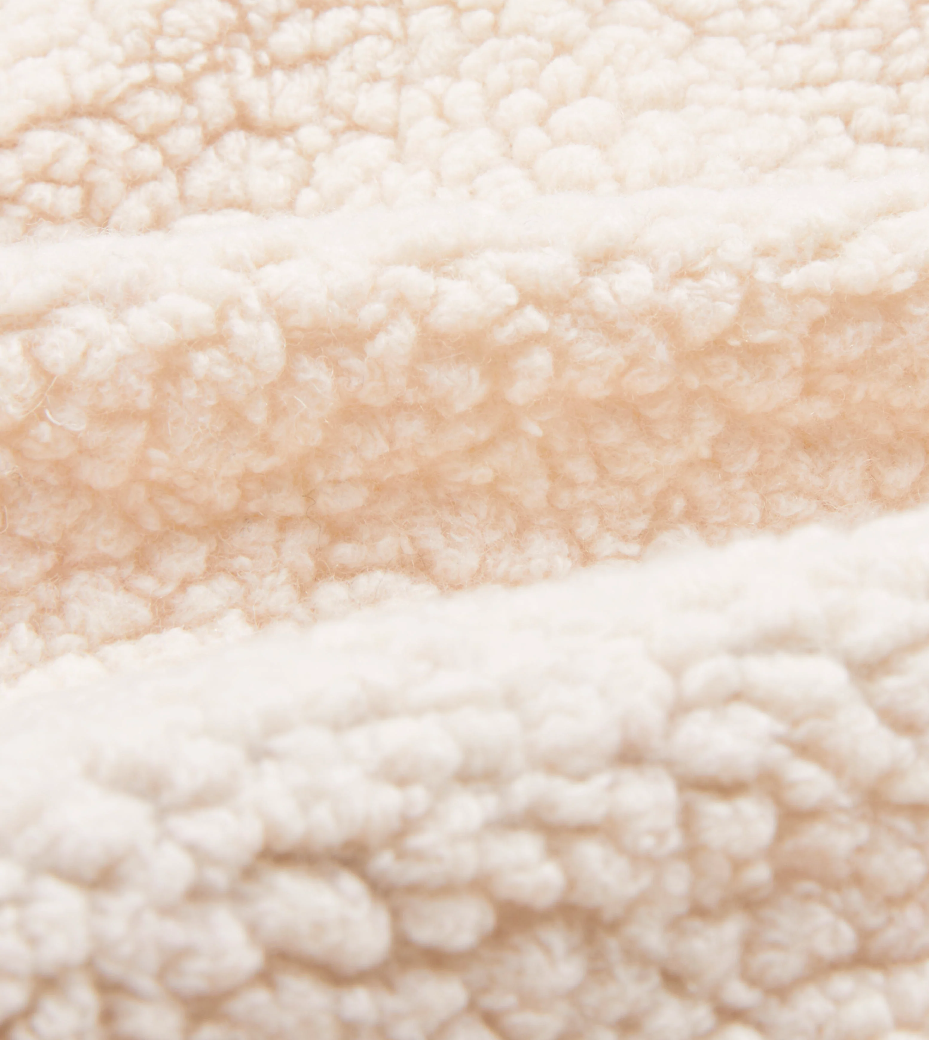 Ecru Boucle Wool Zip Fleece Jacket - Image 2