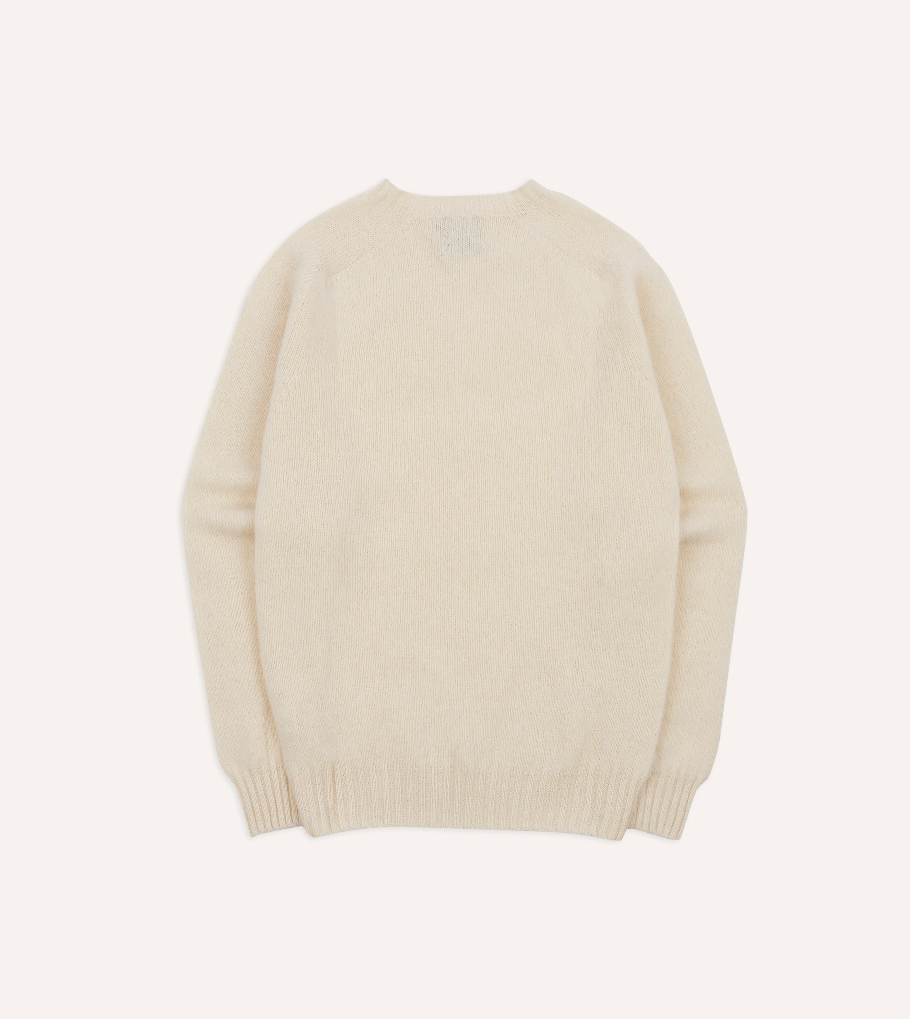Ecru Brushed Shetland Crew Neck Jumper - Image 5
