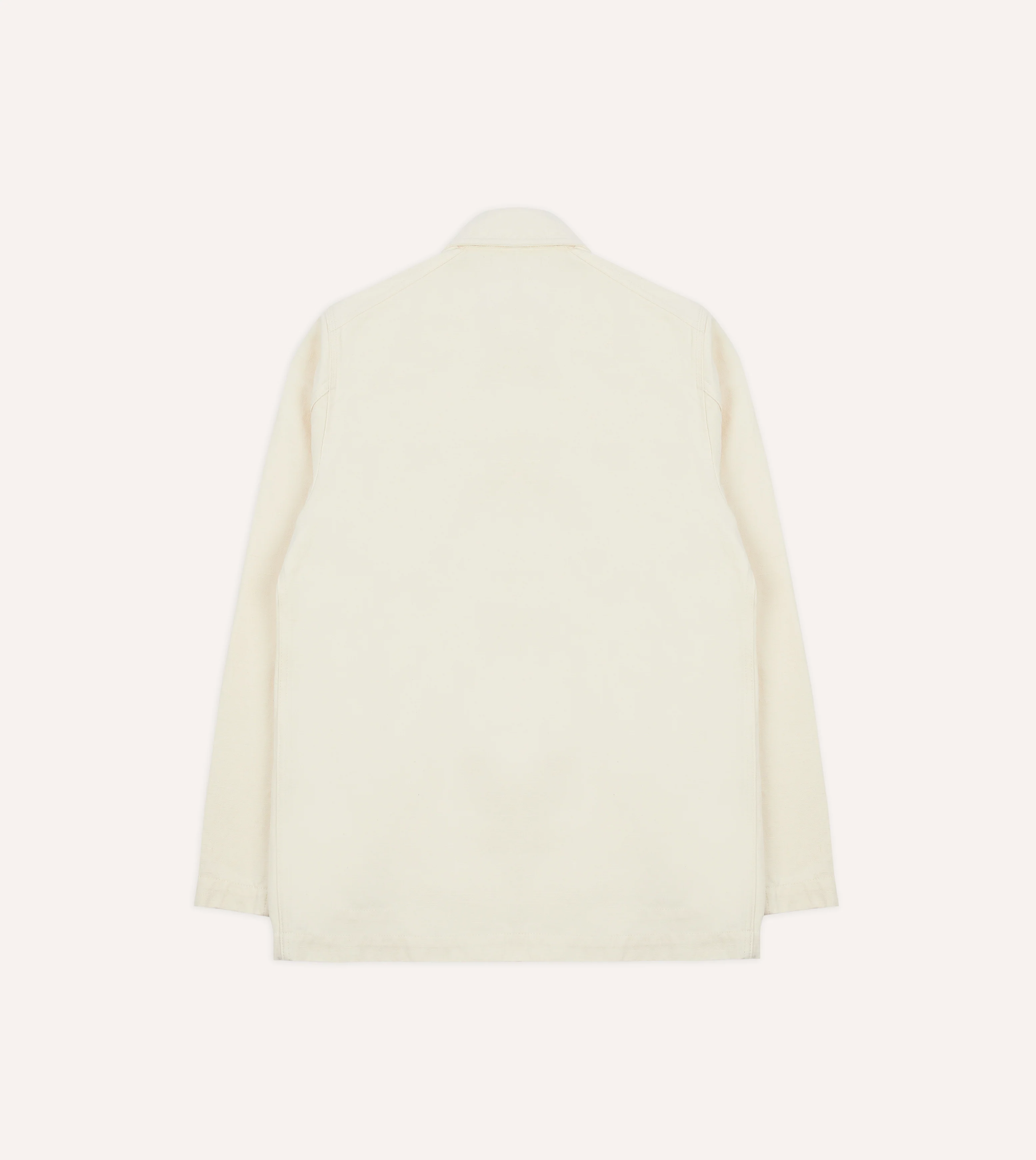Ecru Cotton-Linen Double-Breasted Chore Coat - Image 10