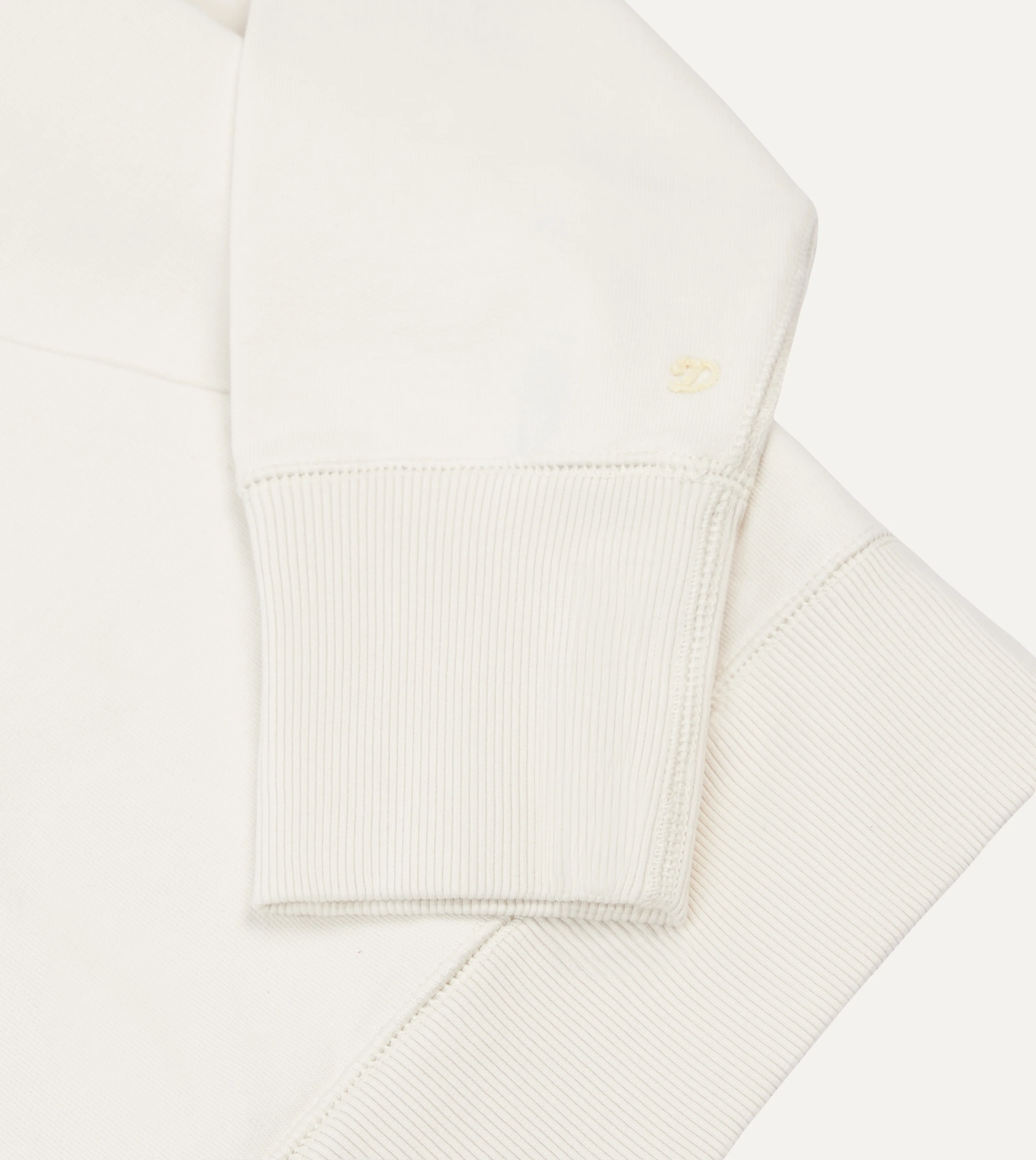 Ecru Cotton Quarter Zip Sweatshirt - Image 4