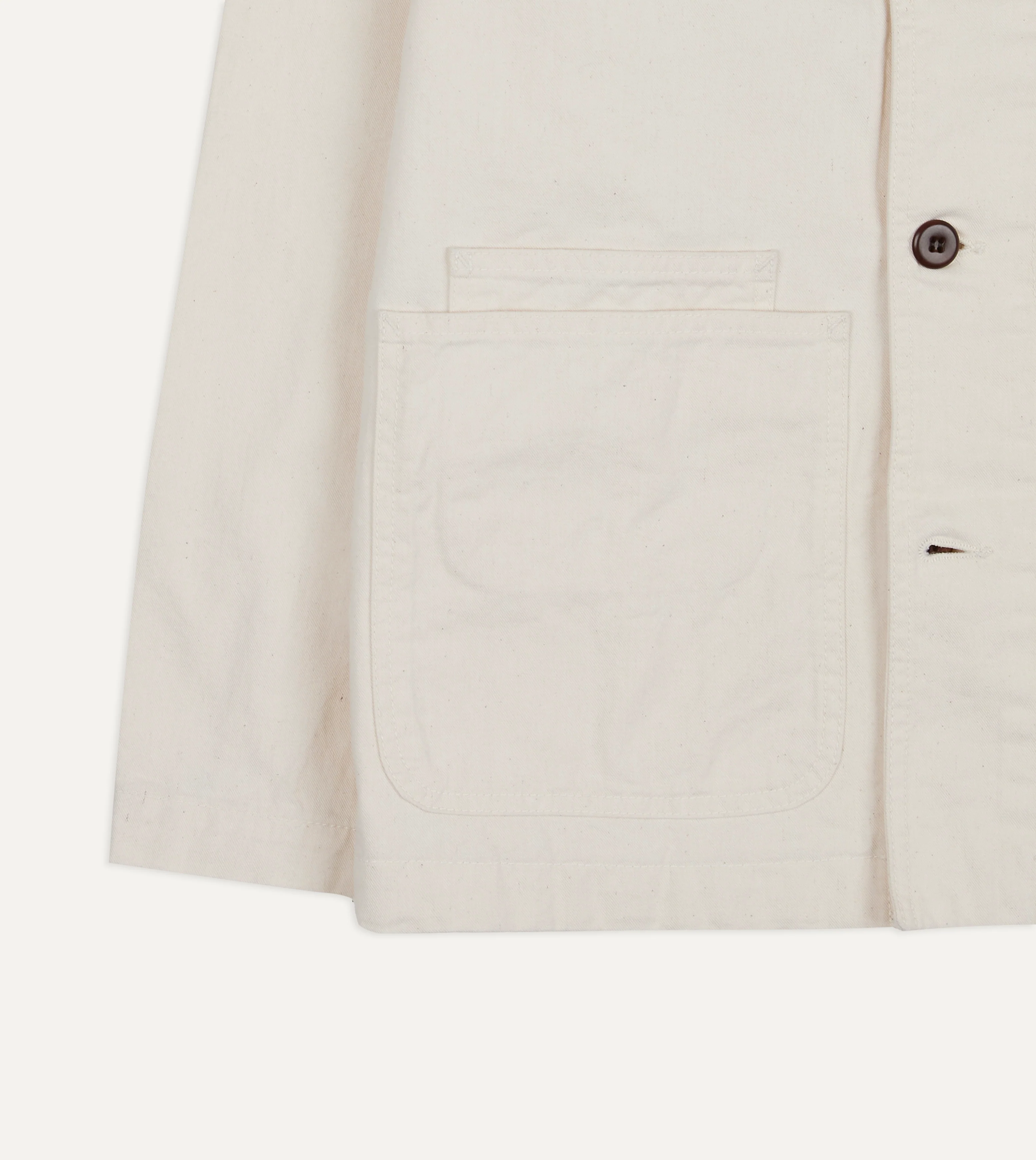 Ecru Cotton Twill Fatigue Jacket - Image 5
