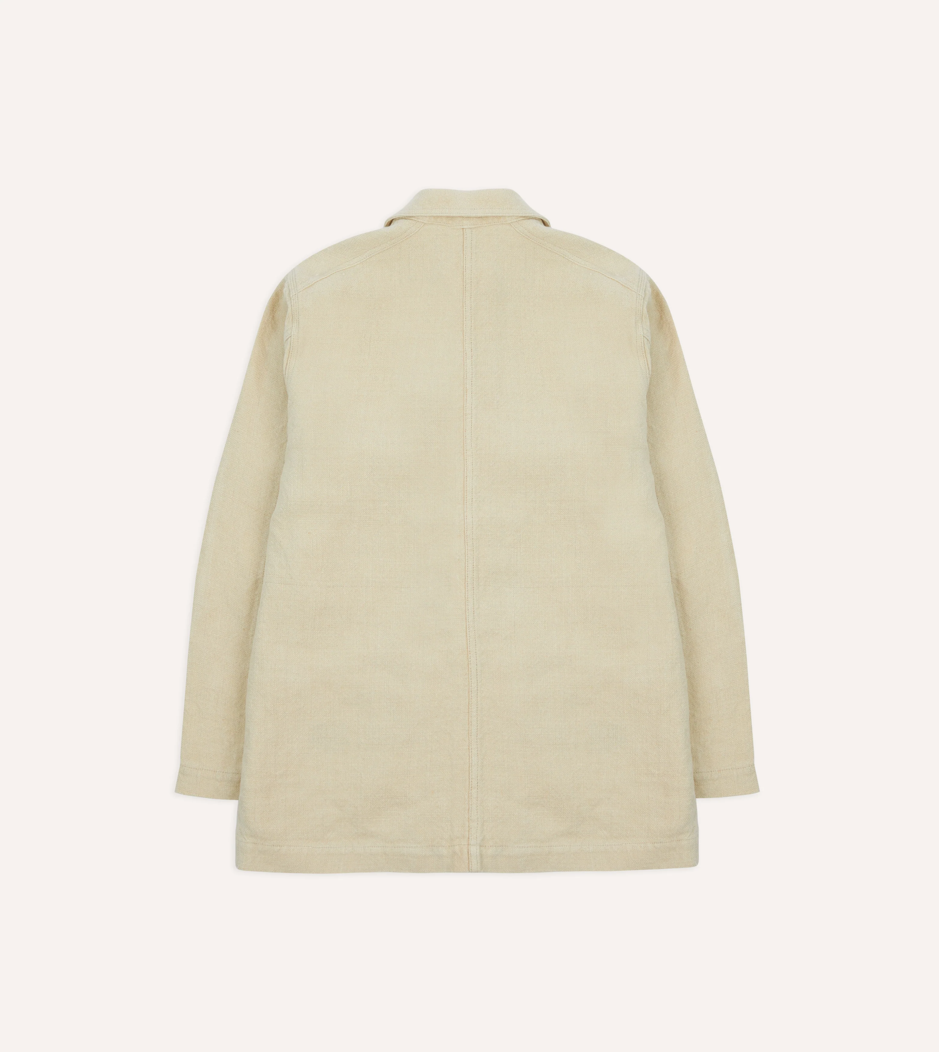 Ecru Linen Five-Pocket Chore Jacket - Image 8