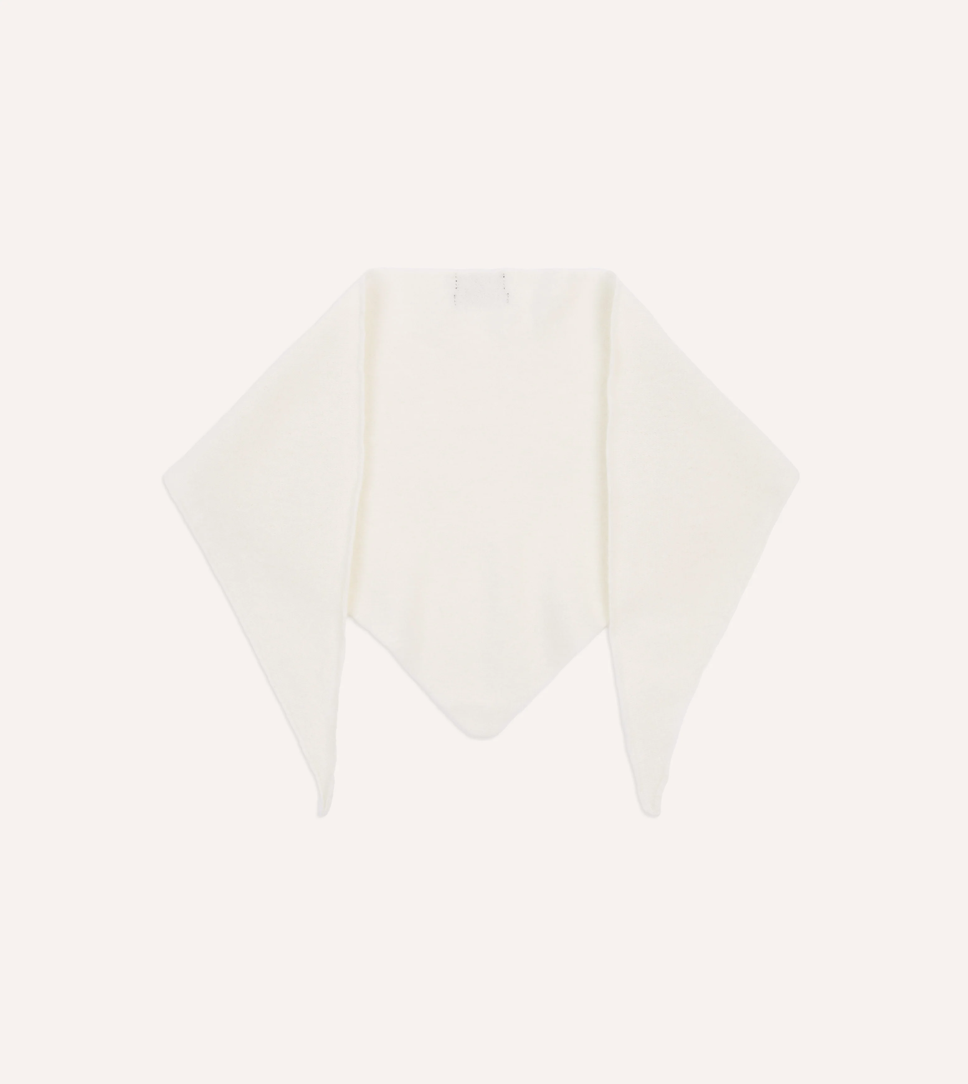 Ecru Lambswool Triangle Neck Scarf - Image 4
