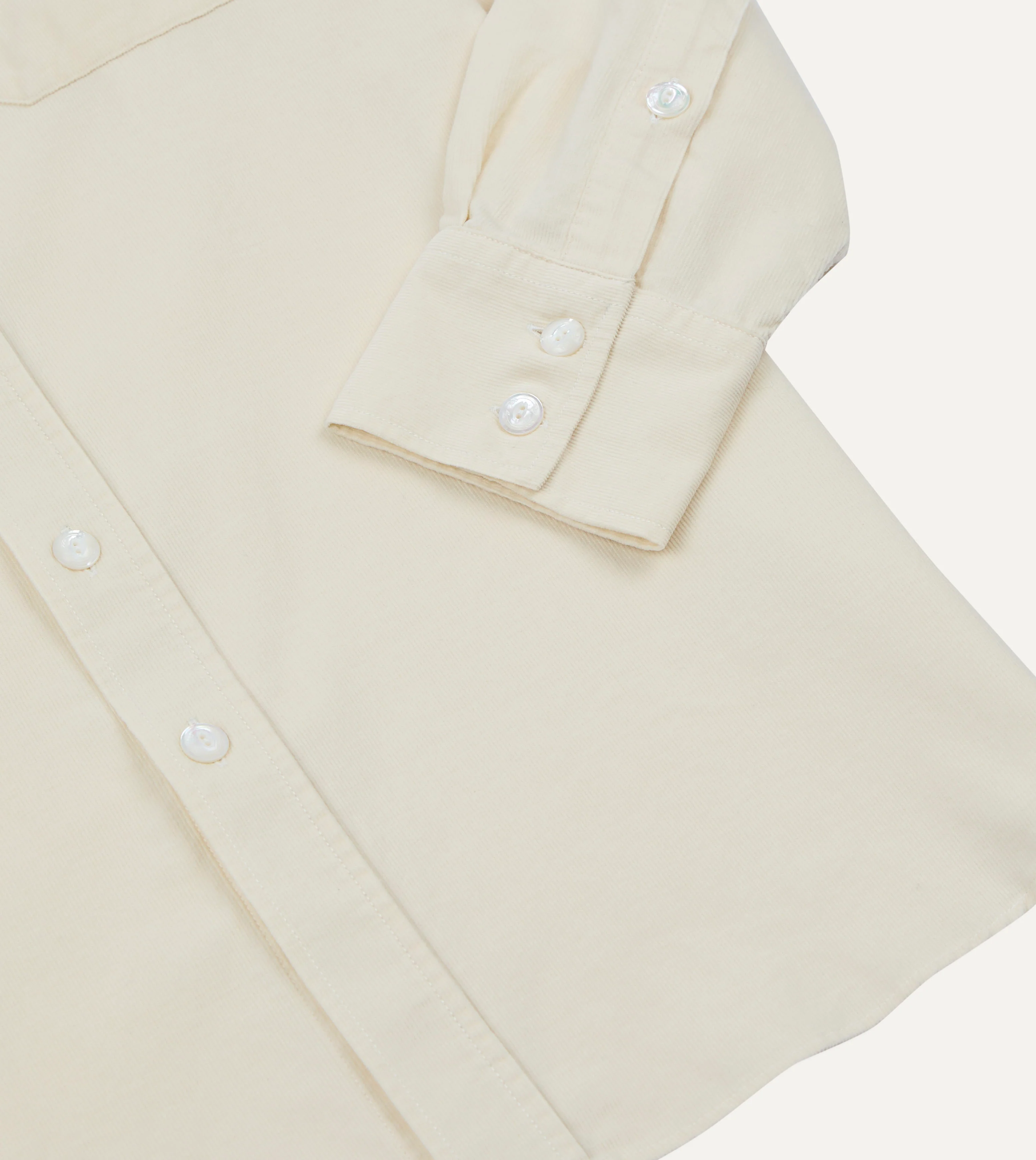 Ecru Needlecord Two-Pocket Western Shirt - Image 7