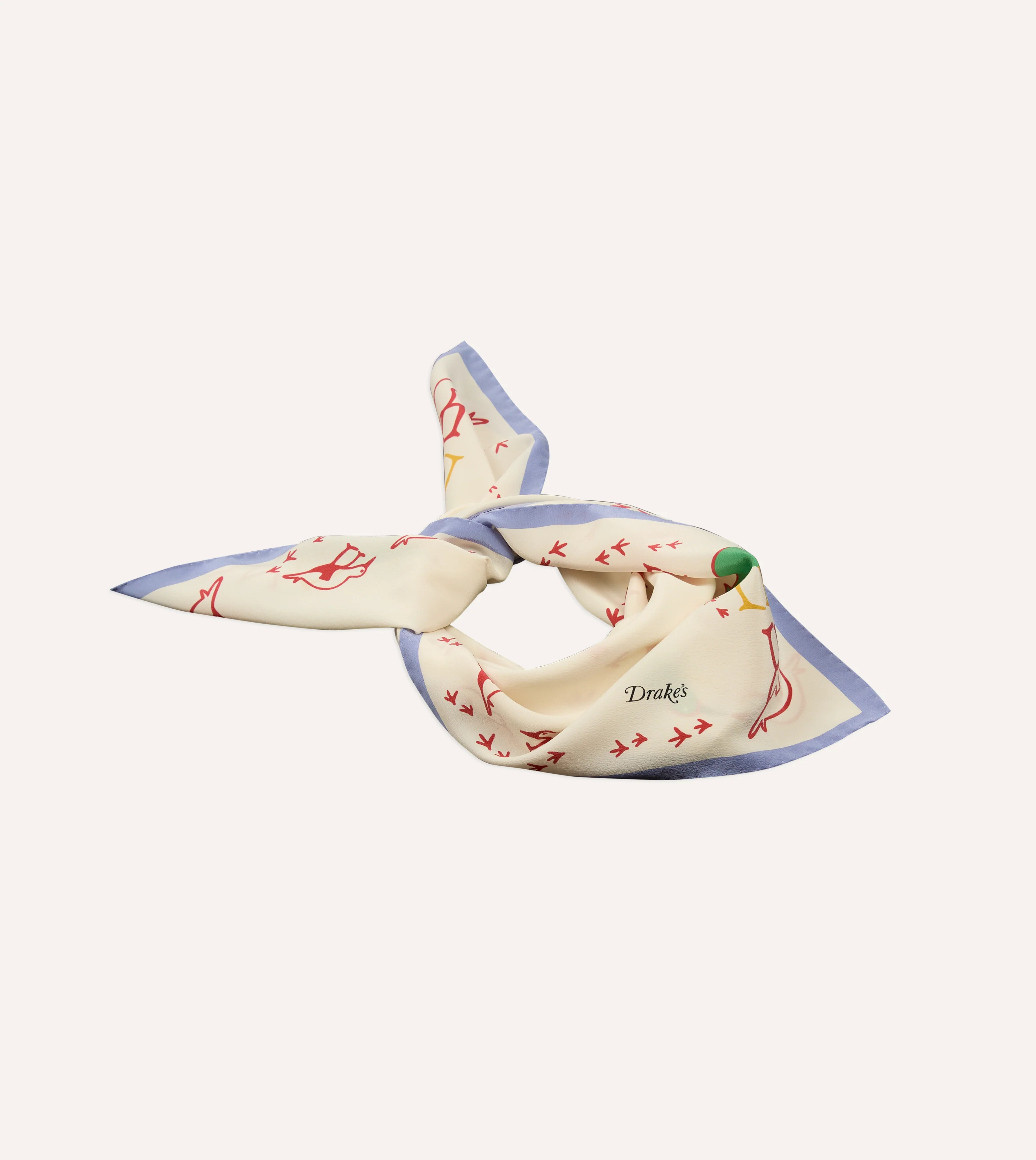 Ecru Oyster Catcher Print Silk Bandana - Image 4