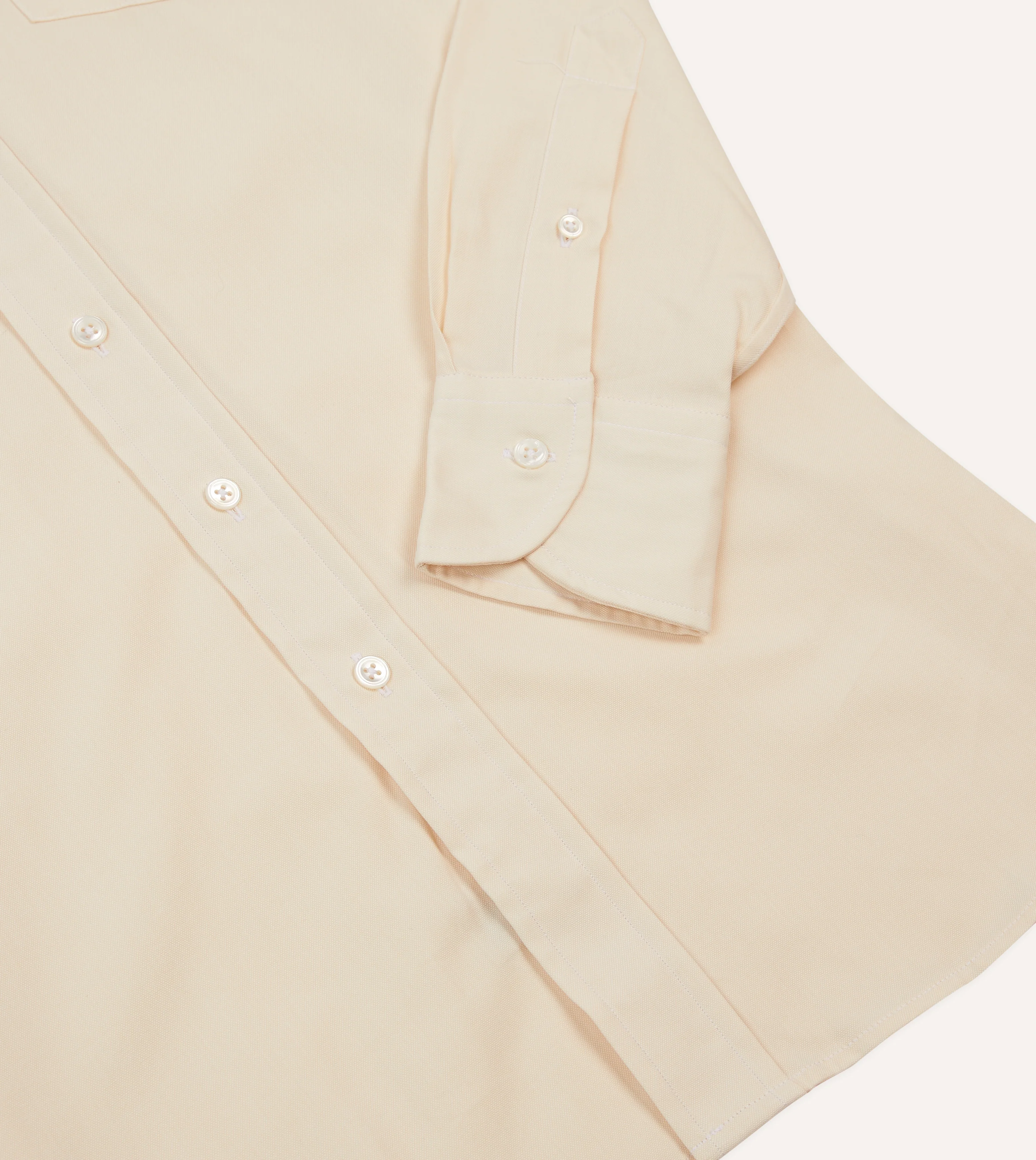 Ecru Pinpoint Oxford Cotton Cloth Button-Down Shirt - Image 5