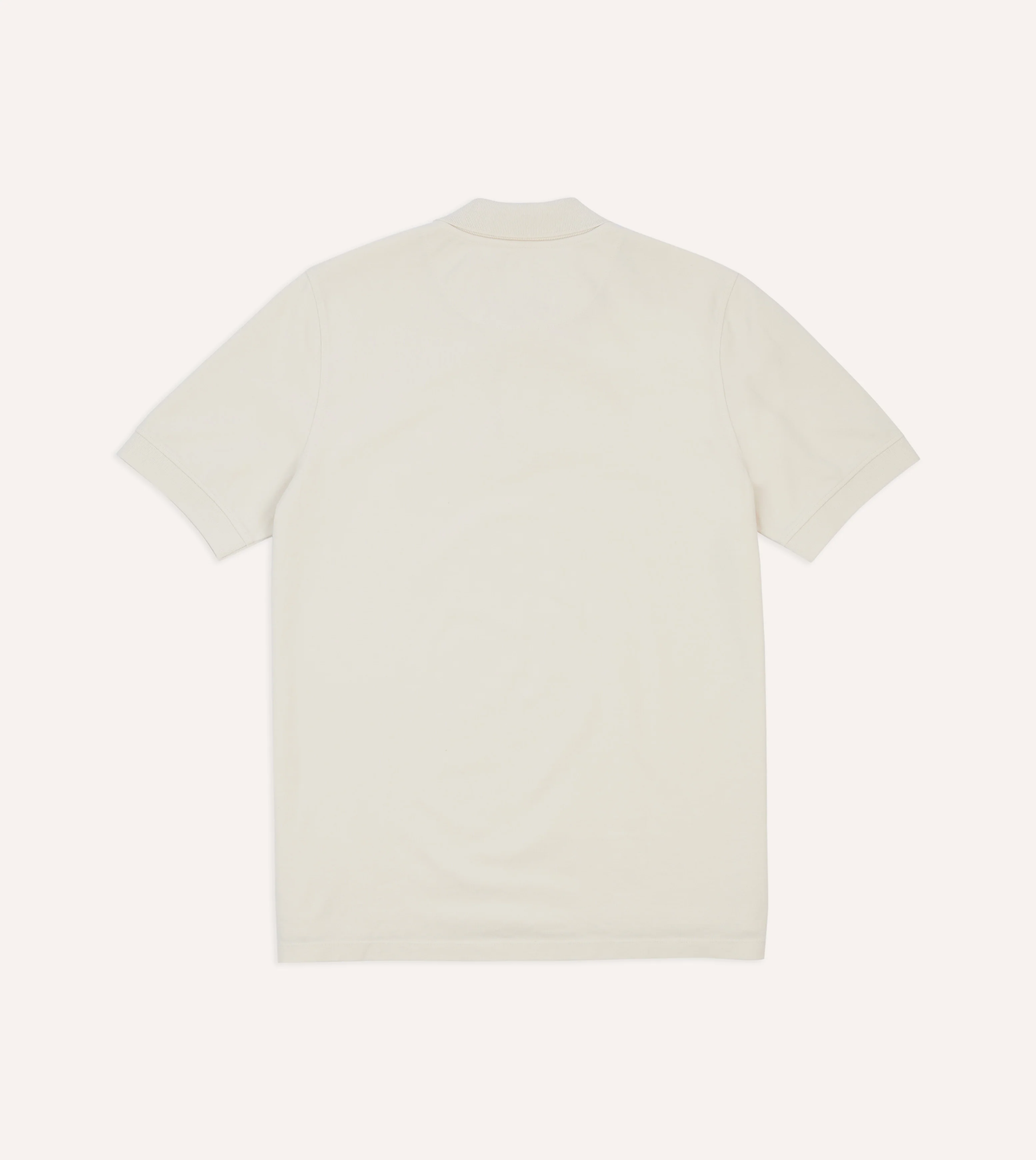 Ecru Piqué Cotton Polo Shirt - Image 4