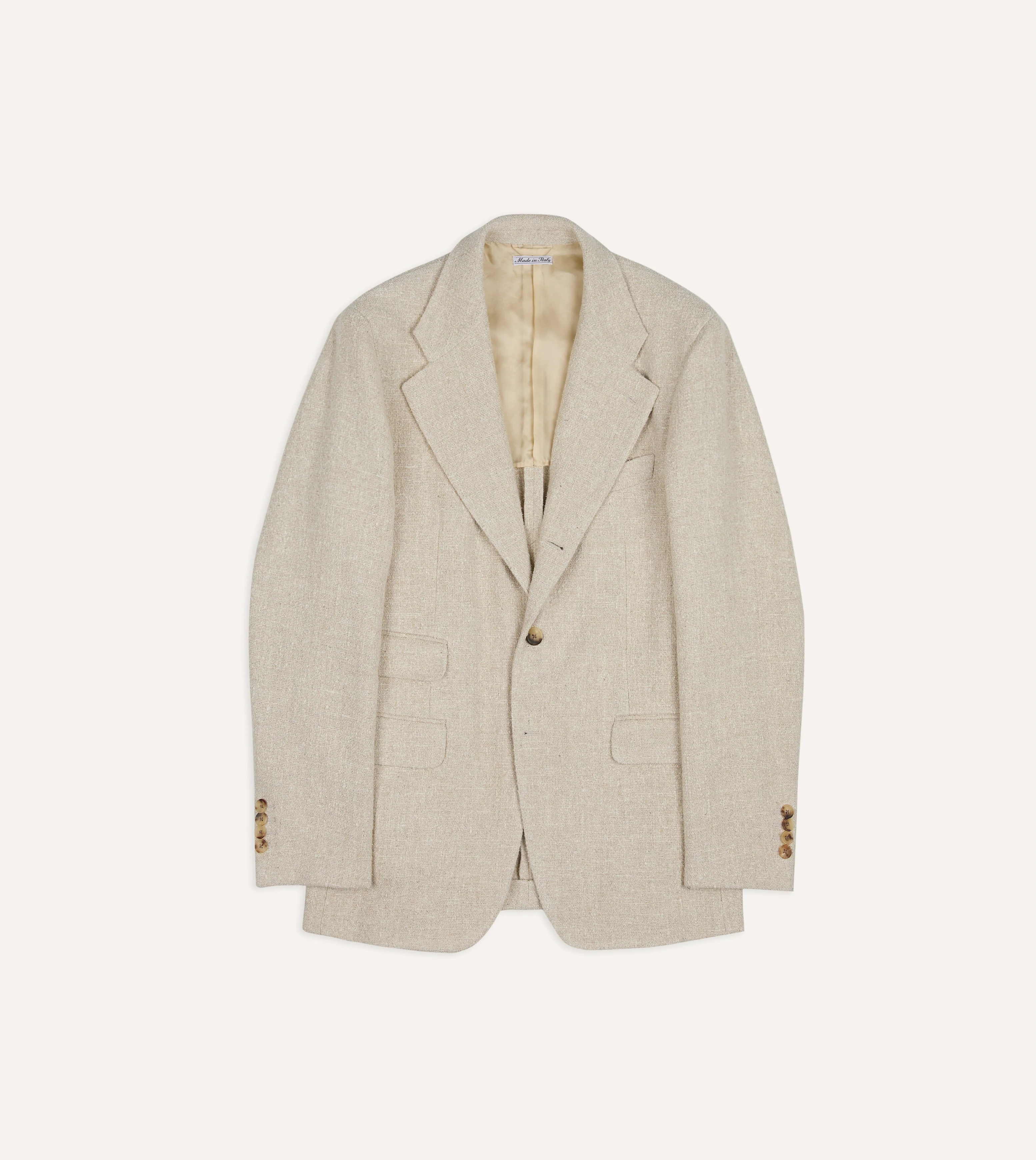 Ecru Silk-Canapa Tweed Blazer - Image 2
