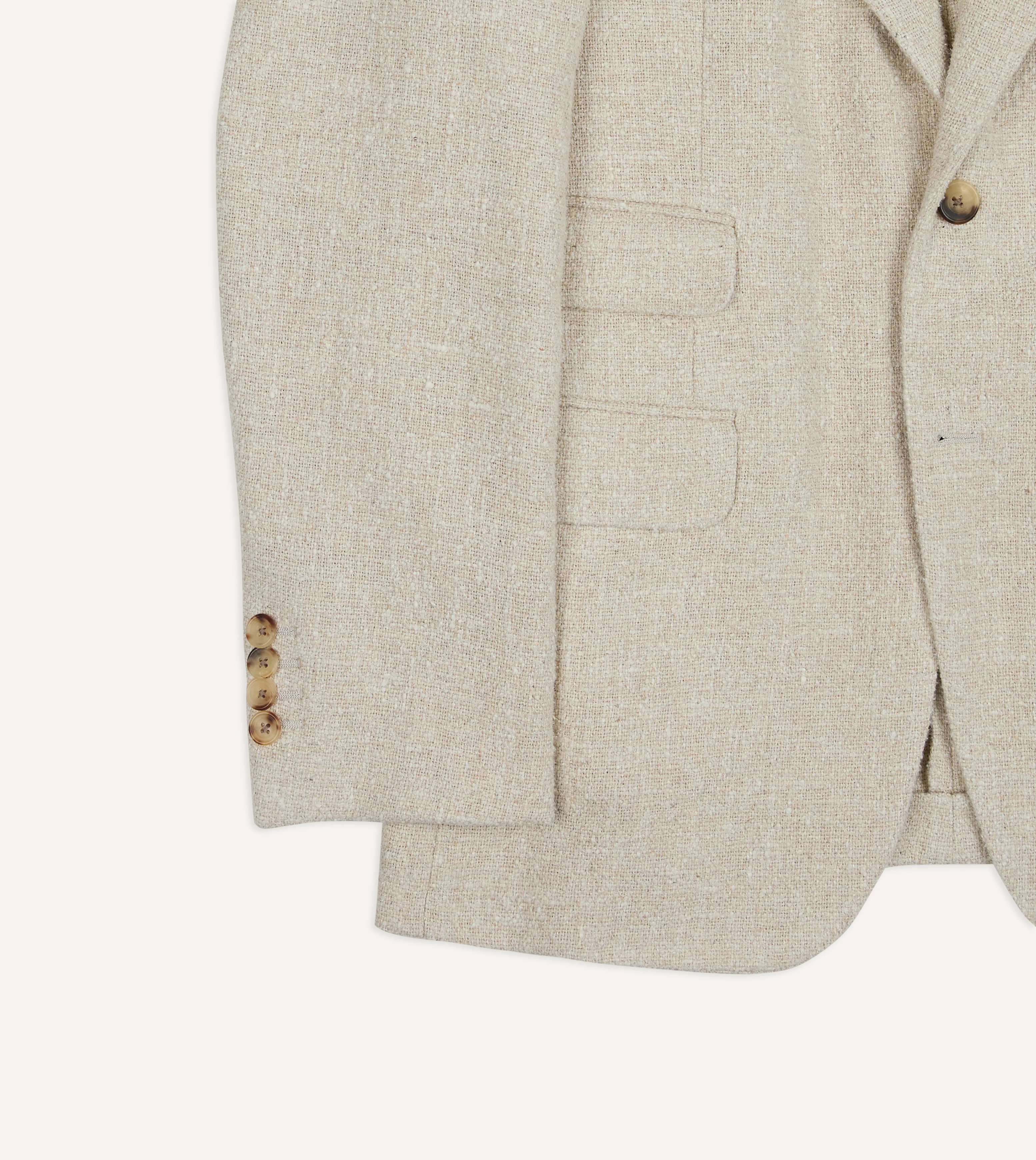 Ecru Silk-Canapa Tweed Blazer - Image 7
