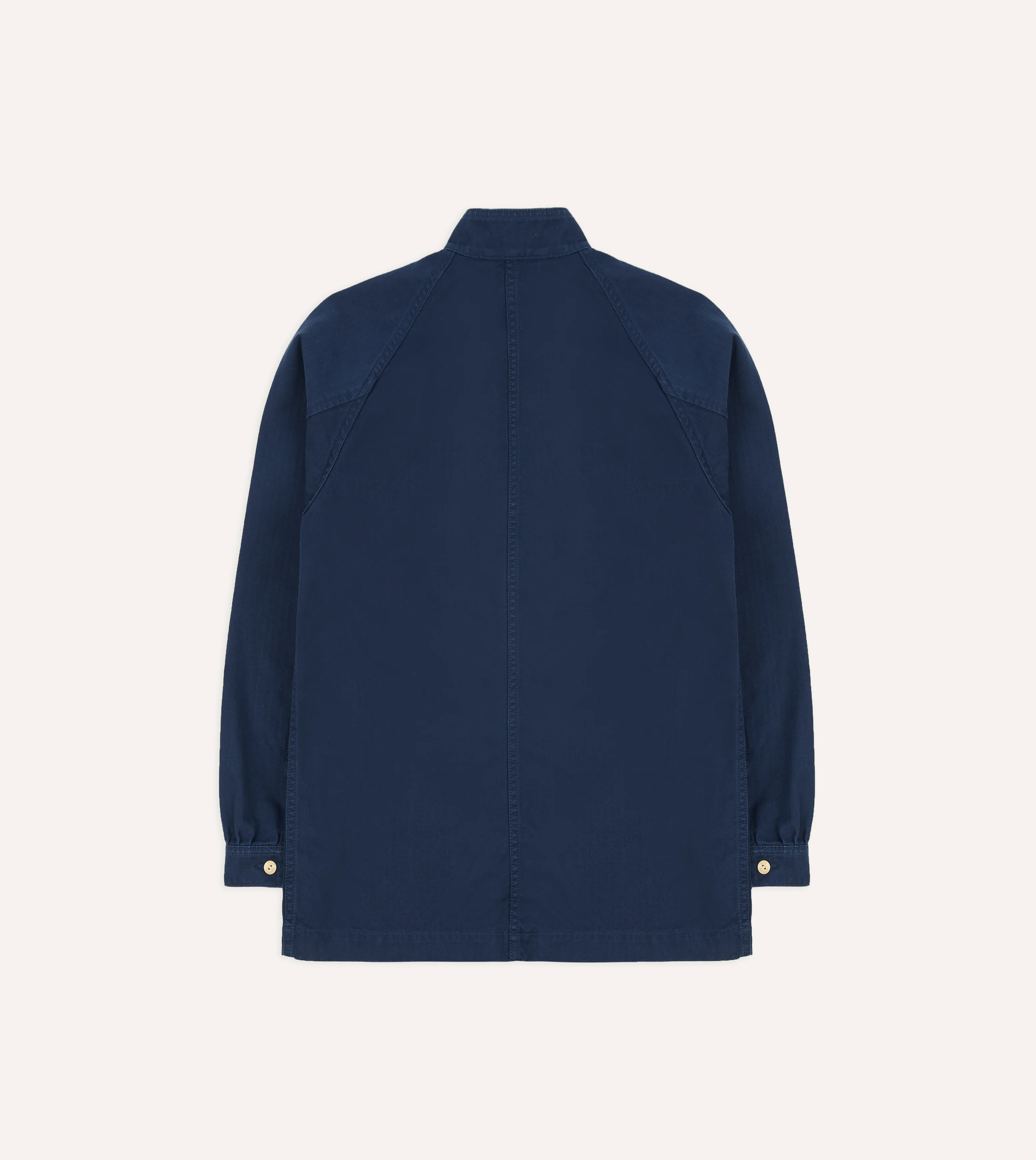 French Blue Herringbone Cotton Artist Chore Jacket - Image 12